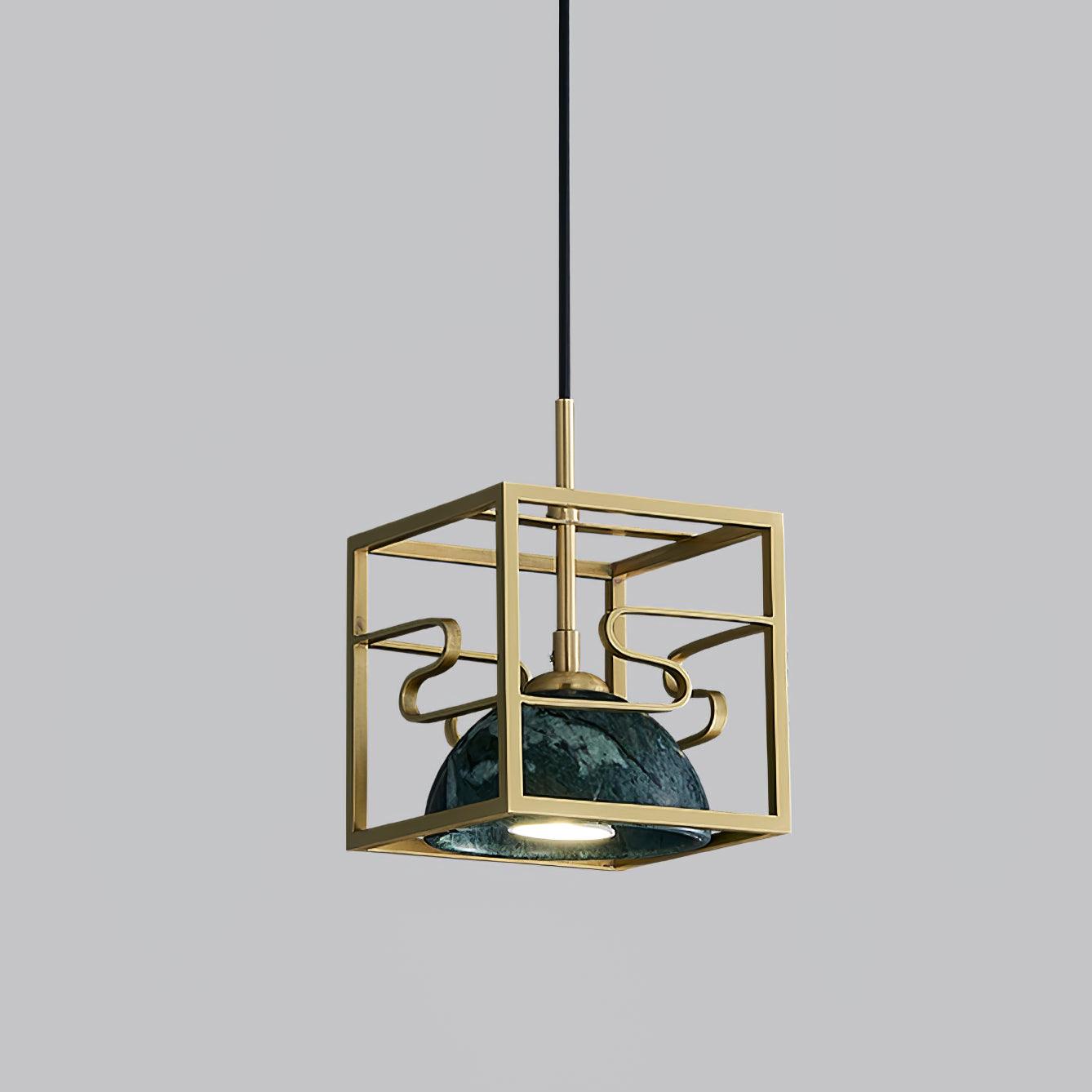 Cubo Modern Brass Pendant Lamp-Neutral Decor