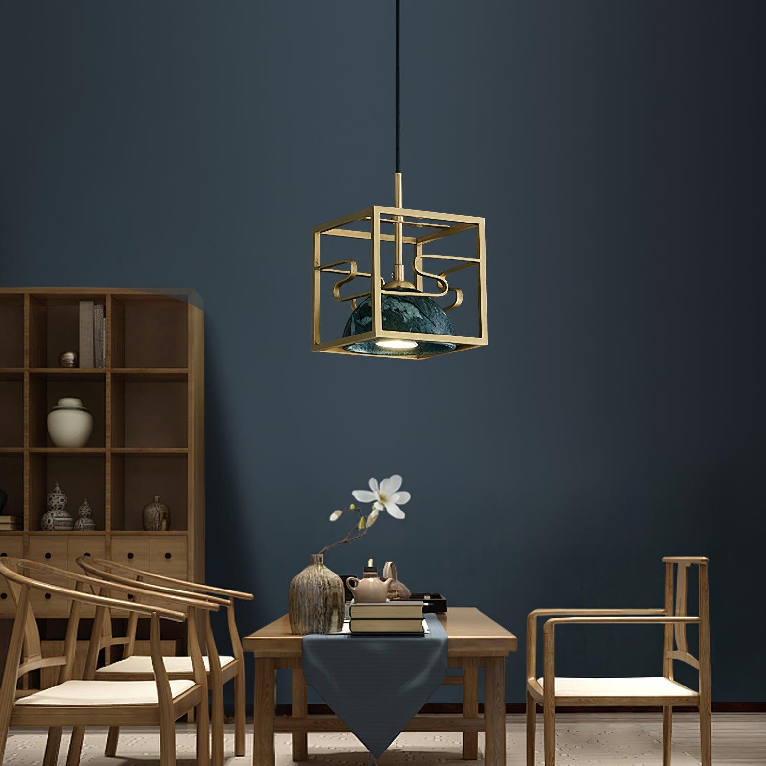 Cubo Modern Brass Pendant Lamp-Neutral Decor