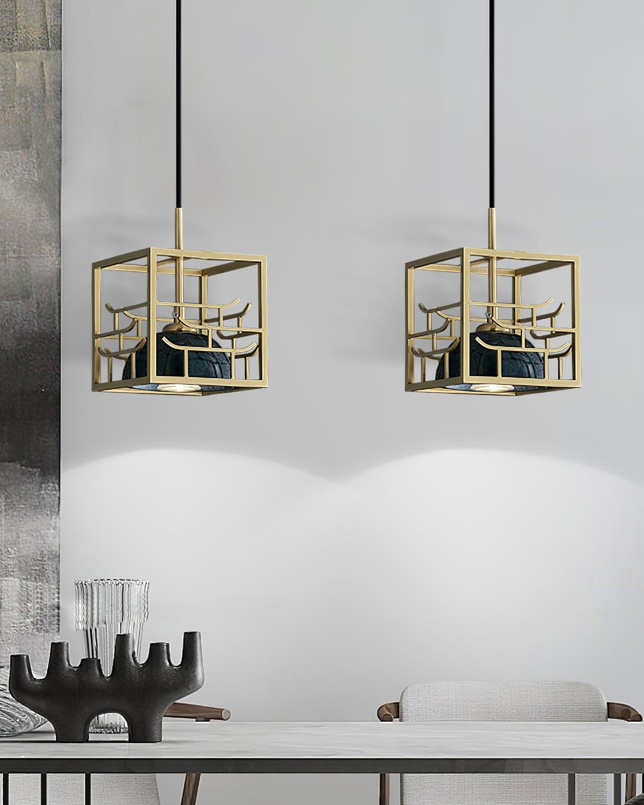 Cubo Modern Brass Pendant Lamp-Neutral Decor