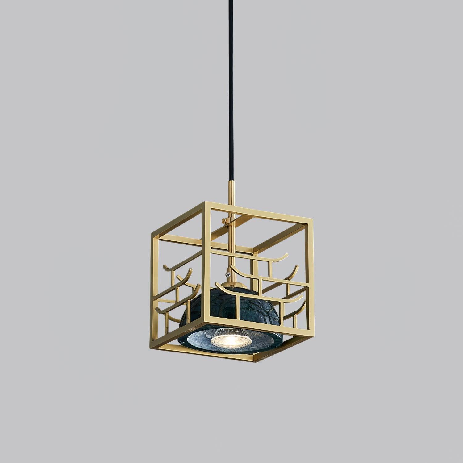 Cubo Modern Brass Pendant Lamp-Neutral Decor
