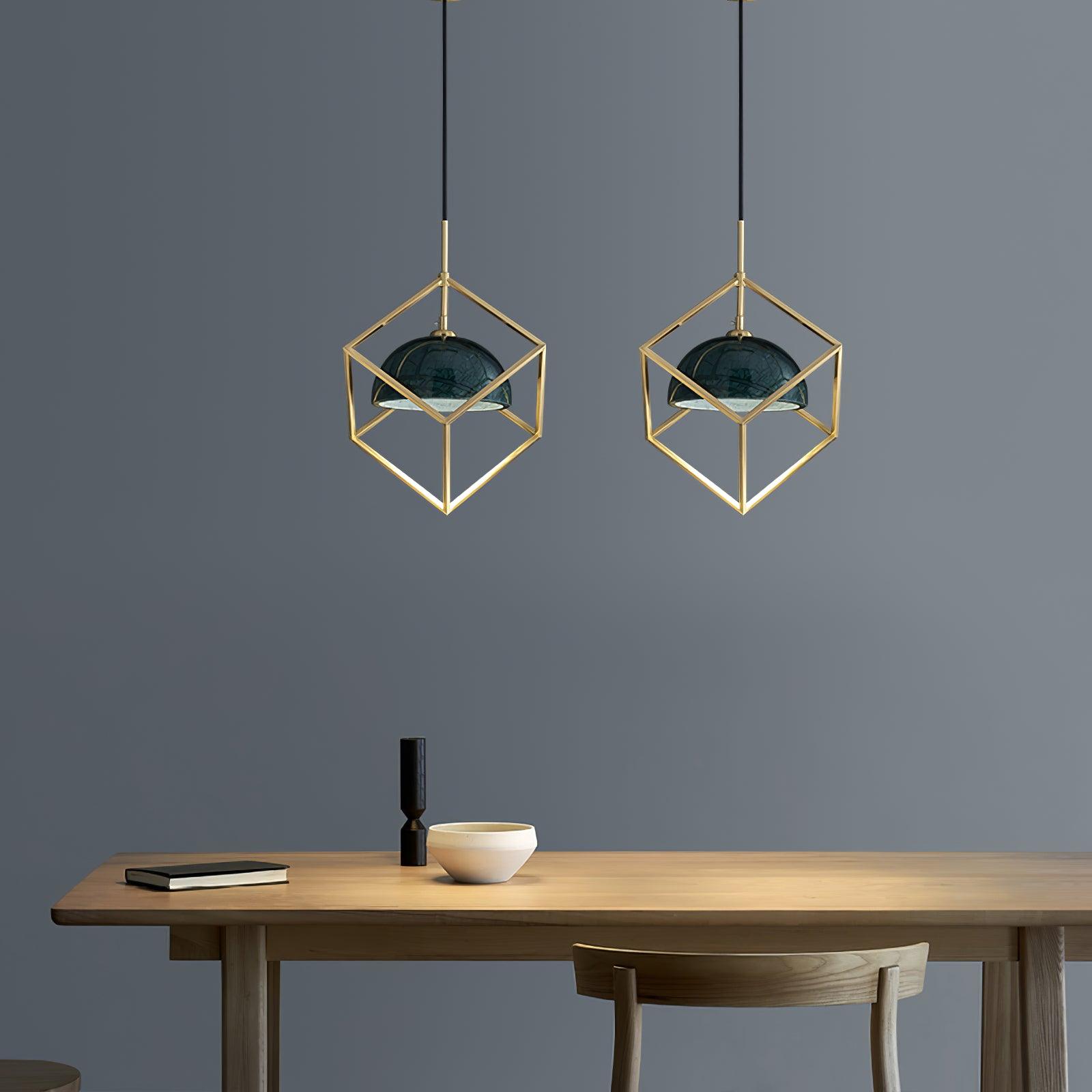 Cubo Modern Brass Pendant Lamp-Neutral Decor
