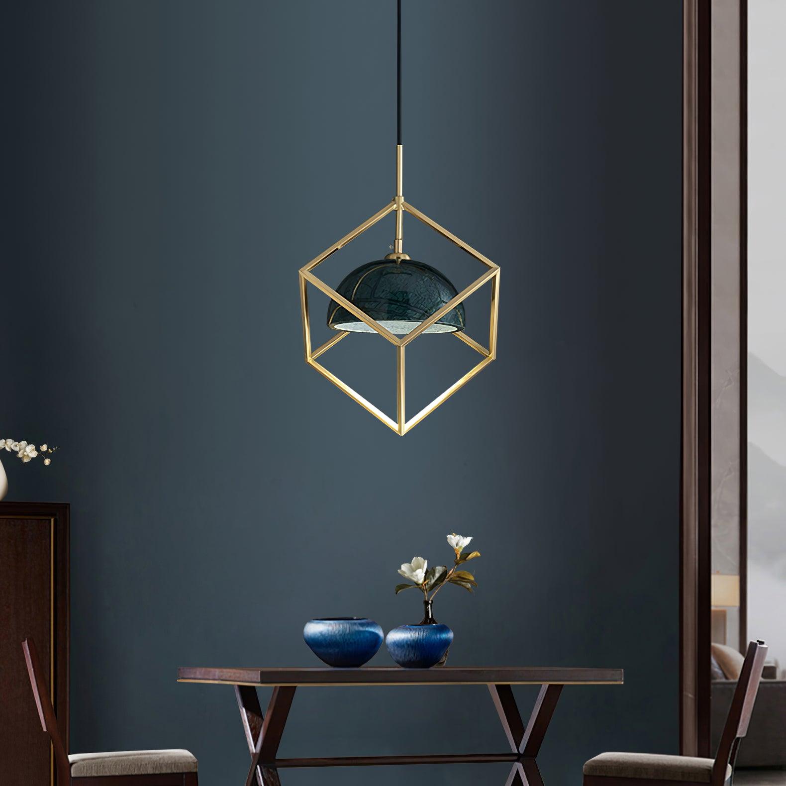 Cubo Modern Brass Pendant Lamp-Neutral Decor