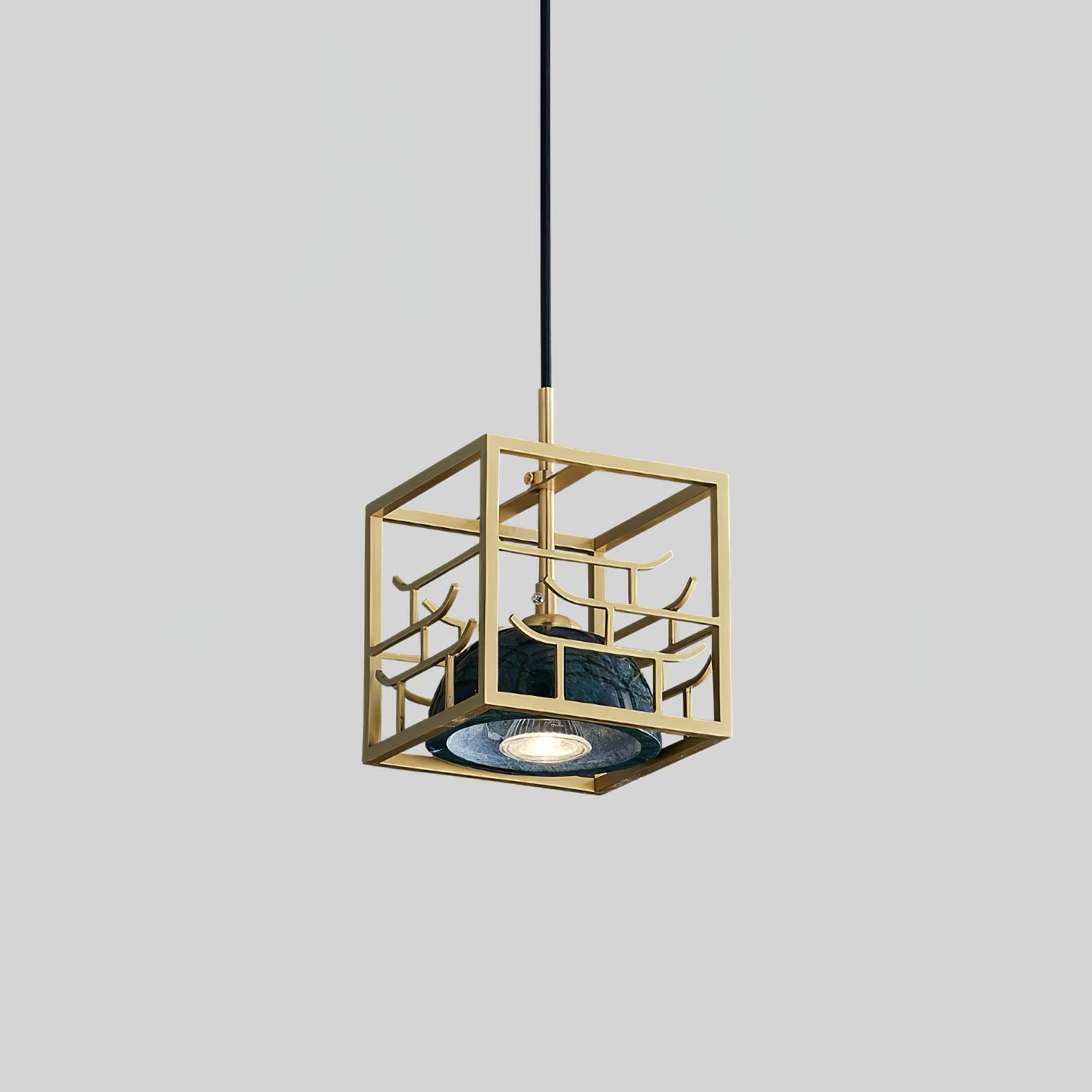Cubo Modern Brass Pendant Lamp-Neutral Decor
