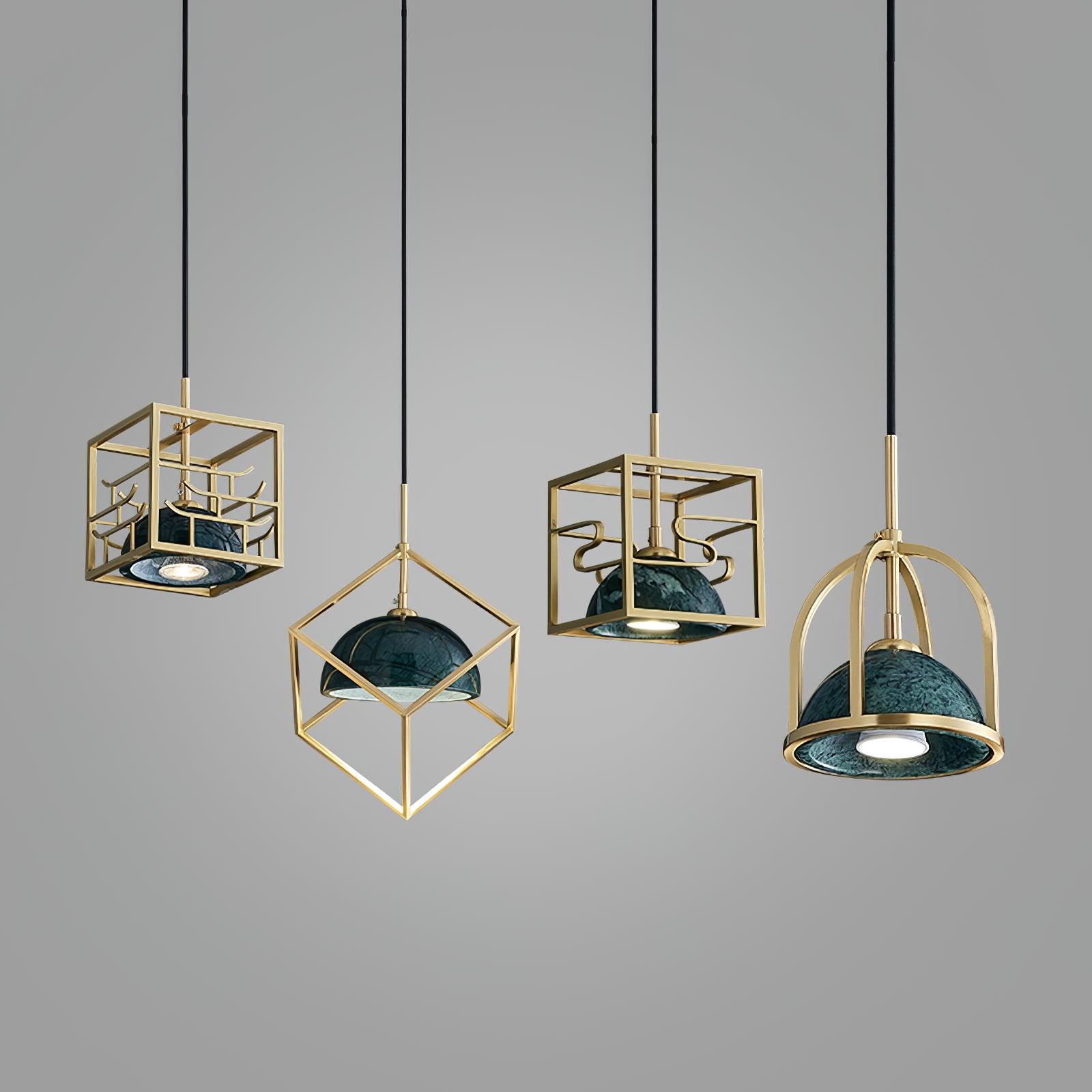 Cubo Modern Brass Pendant Lamp-Neutral Decor