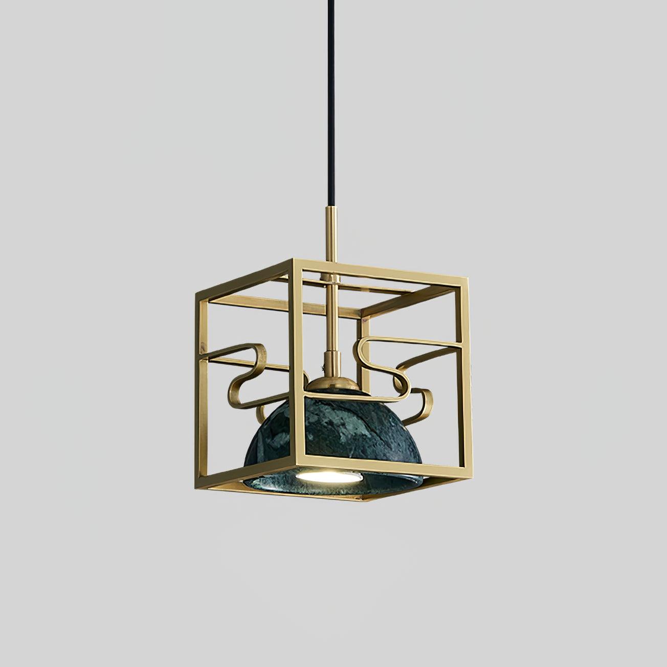 Cubo Modern Brass Pendant Lamp-Neutral Decor