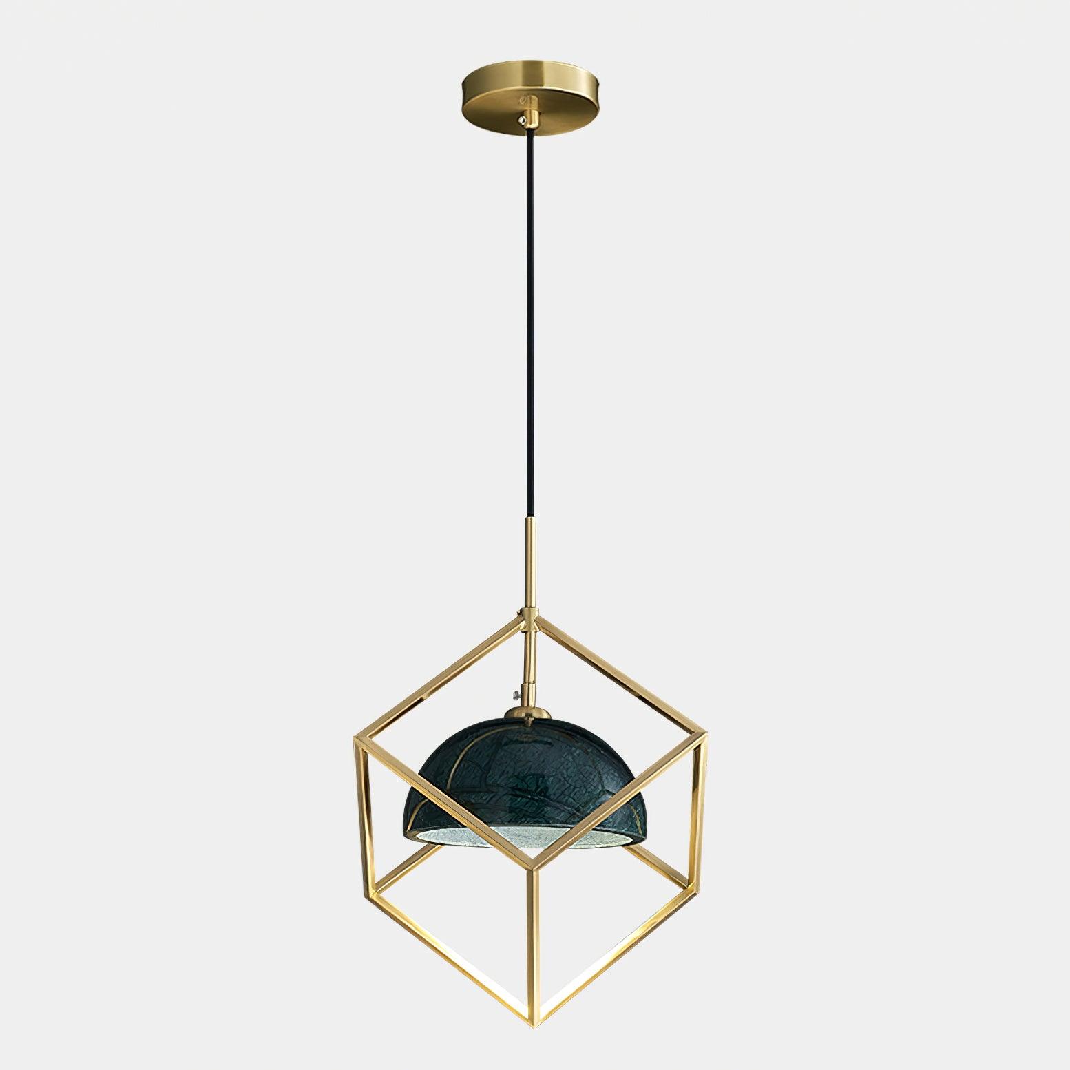 Cubo Modern Brass Pendant Lamp-Neutral Decor