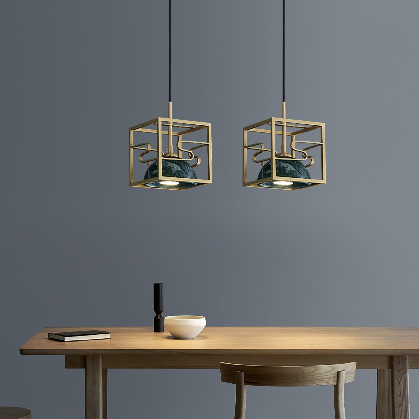 Cubo Modern Brass Pendant Lamp-Neutral Decor