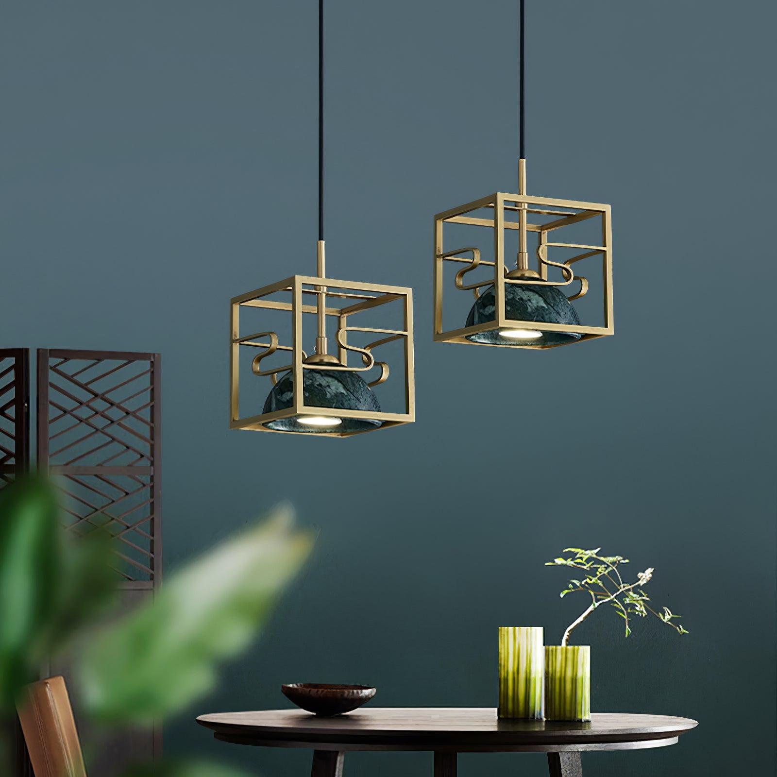 Cubo Modern Brass Pendant Lamp-Neutral Decor