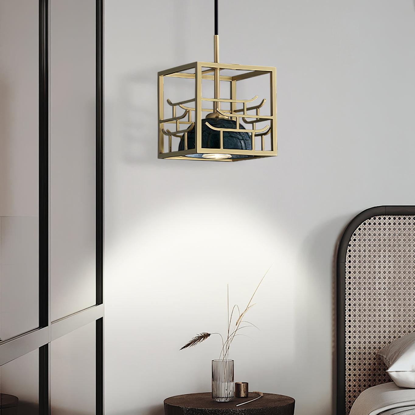 Cubo Modern Brass Pendant Lamp-Neutral Decor
