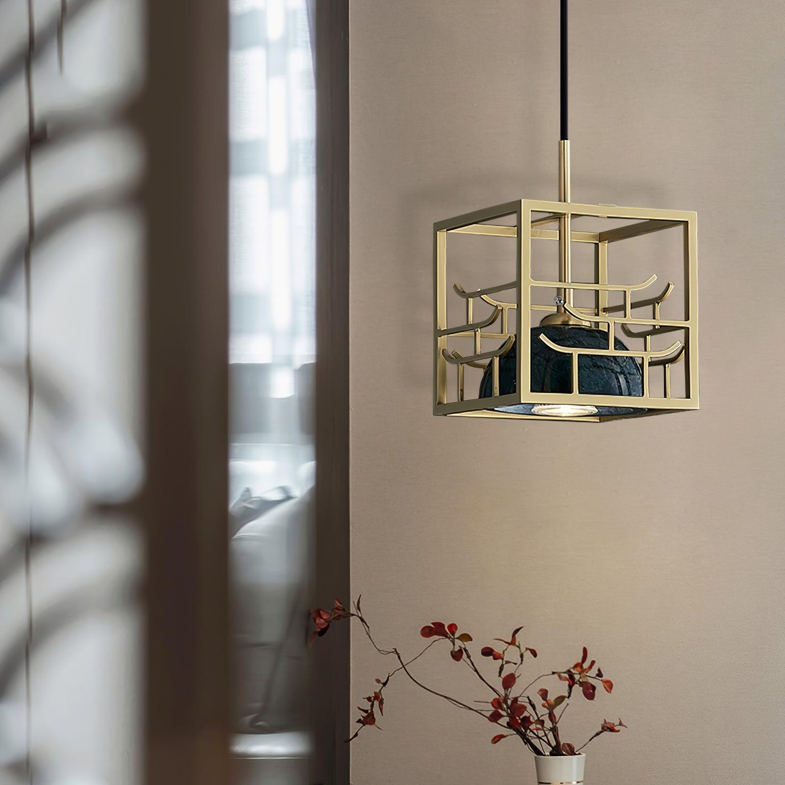Cubo Modern Brass Pendant Lamp-Neutral Decor
