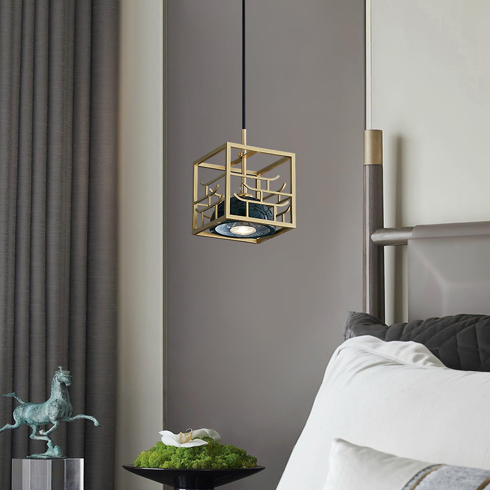 Cubo Modern Brass Pendant Lamp-Neutral Decor