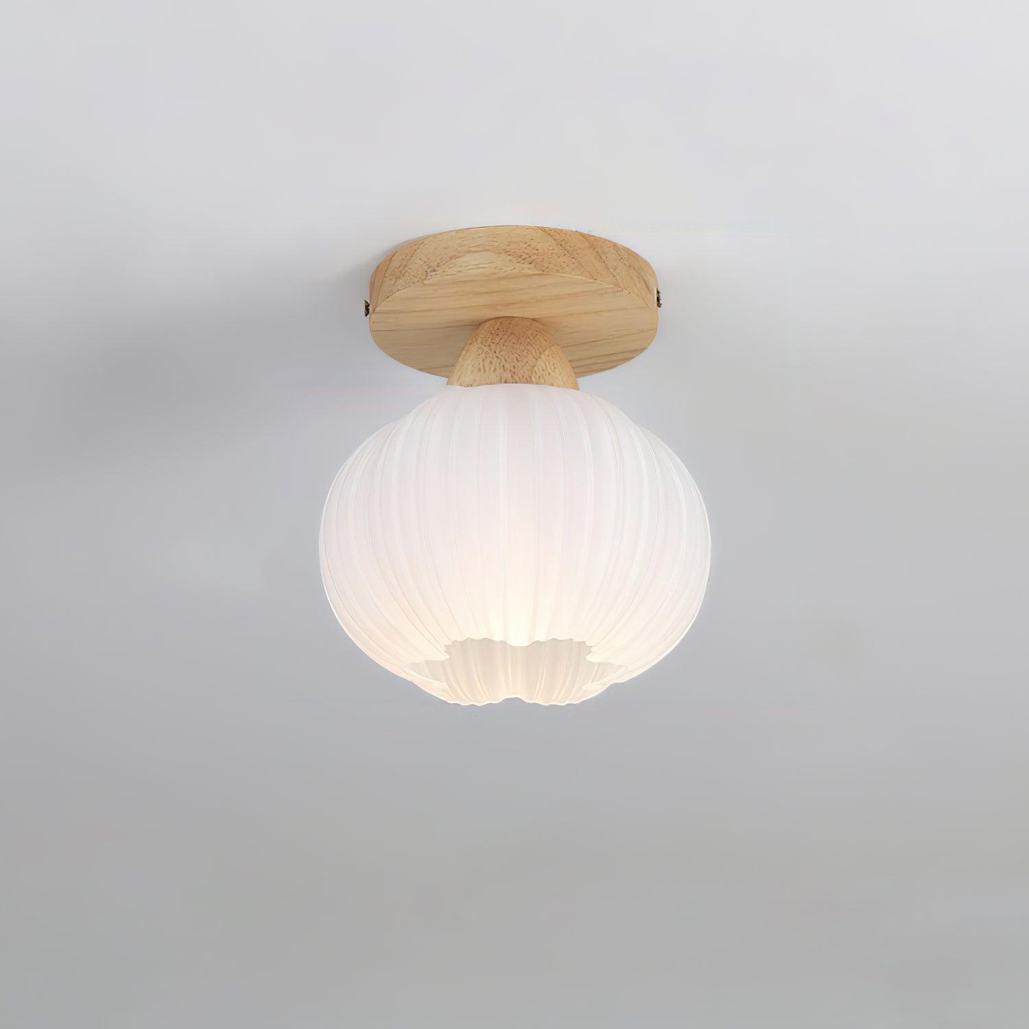 Dura Large Flower Bag Wood Ceiling Lamp-Neutral Decor
