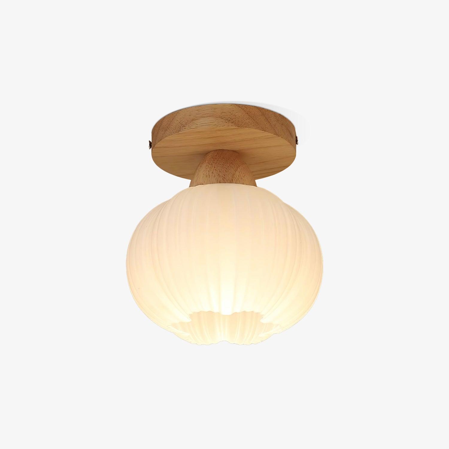 Dura Large Flower Bag Wood Ceiling Lamp-Neutral Decor