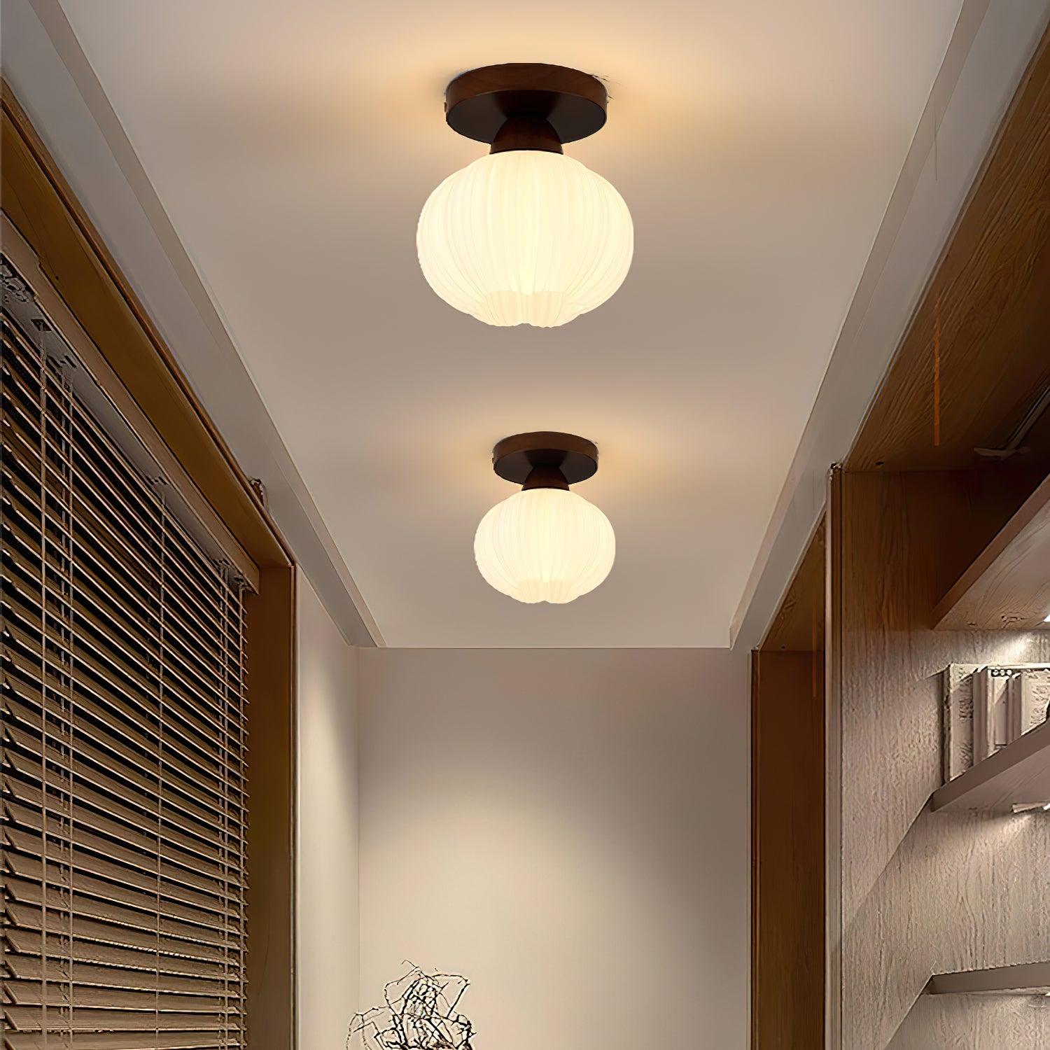Dura Large Flower Bag Wood Ceiling Lamp-Neutral Decor
