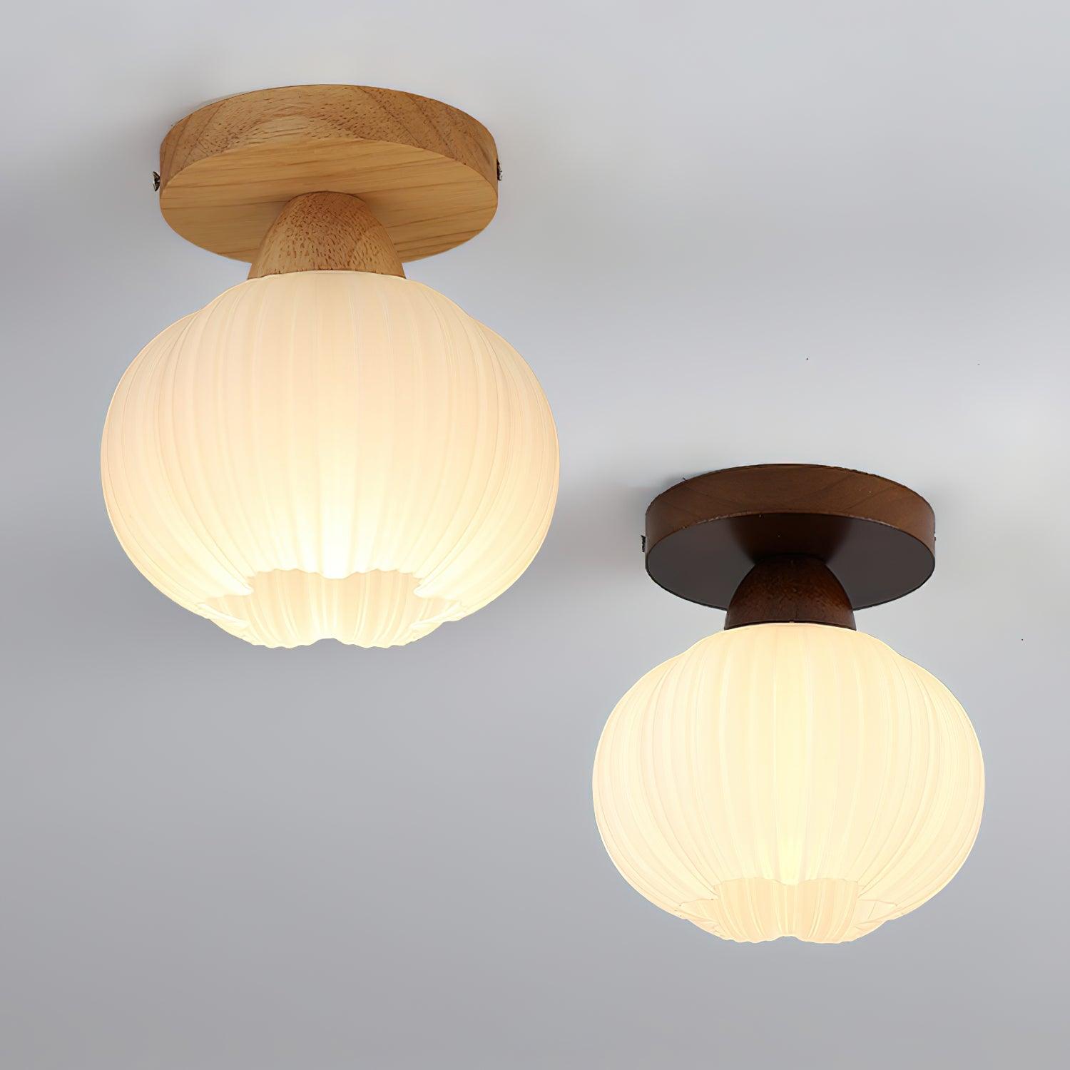 Dura Large Flower Bag Wood Ceiling Lamp-Neutral Decor