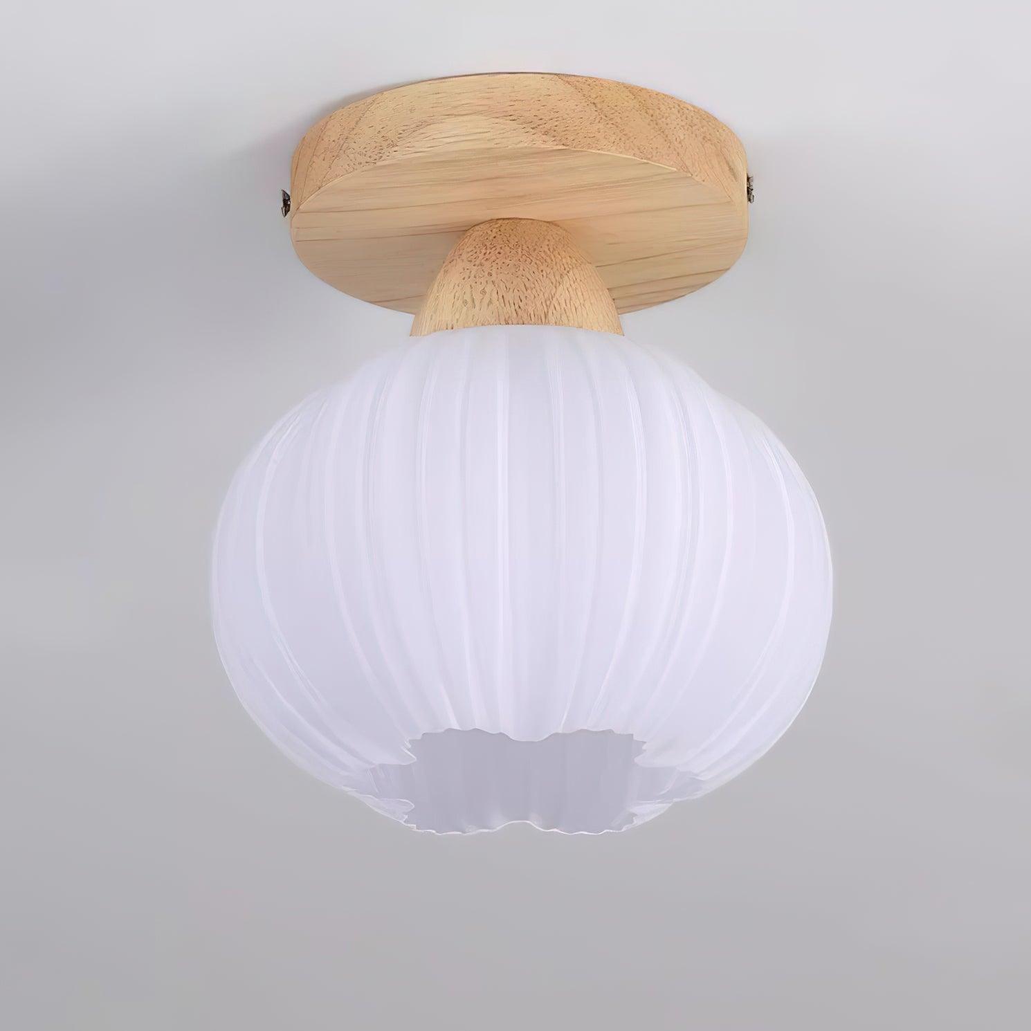 Dura Large Flower Bag Wood Ceiling Lamp-Neutral Decor