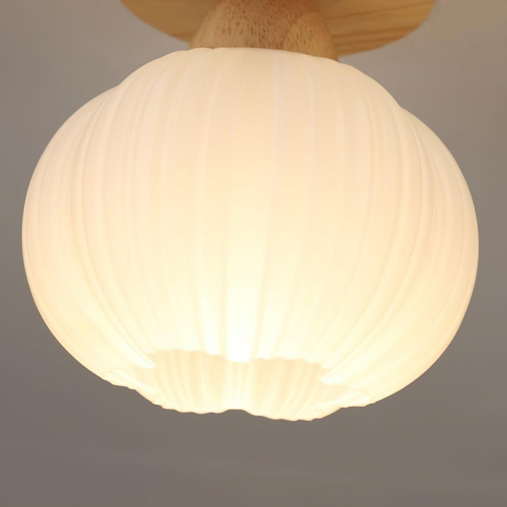 Dura Large Flower Bag Wood Ceiling Lamp-Neutral Decor