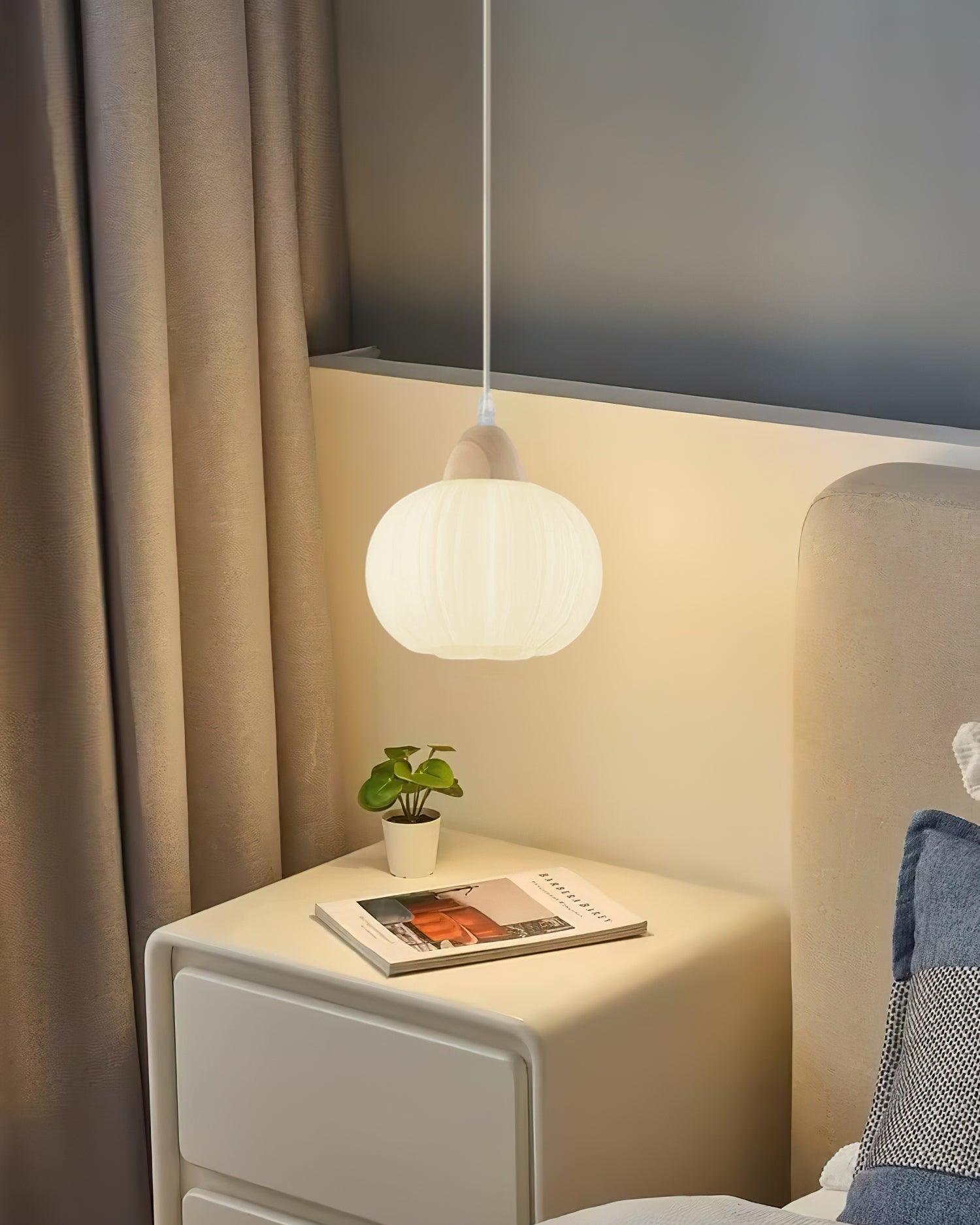 Pumpkin Modern Wood Pendant Lamp-Neutral Decor