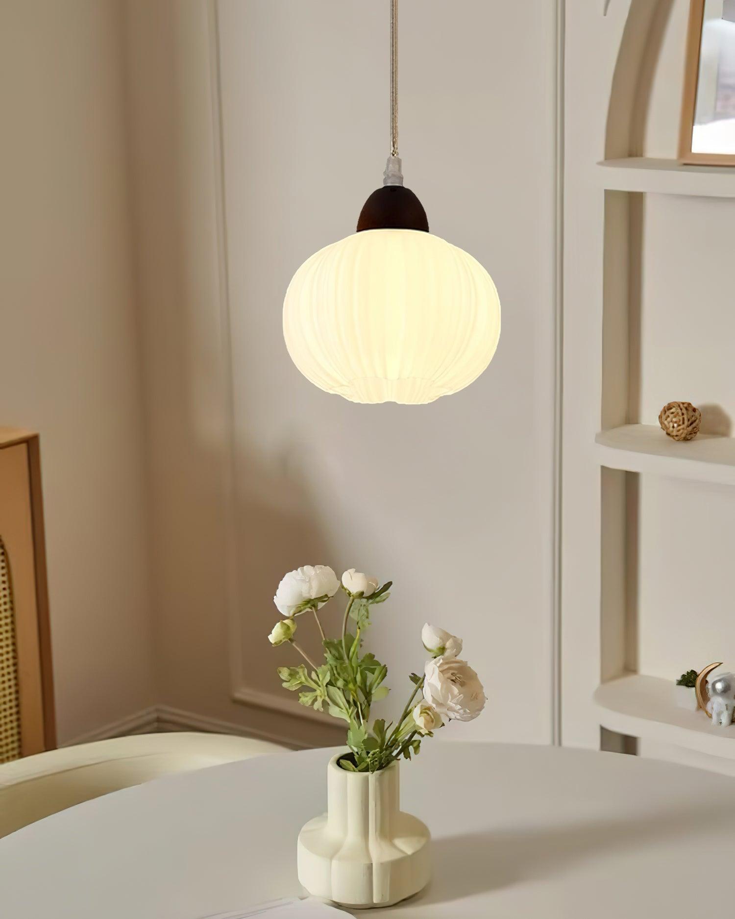 Pumpkin Modern Wood Pendant Lamp-Neutral Decor
