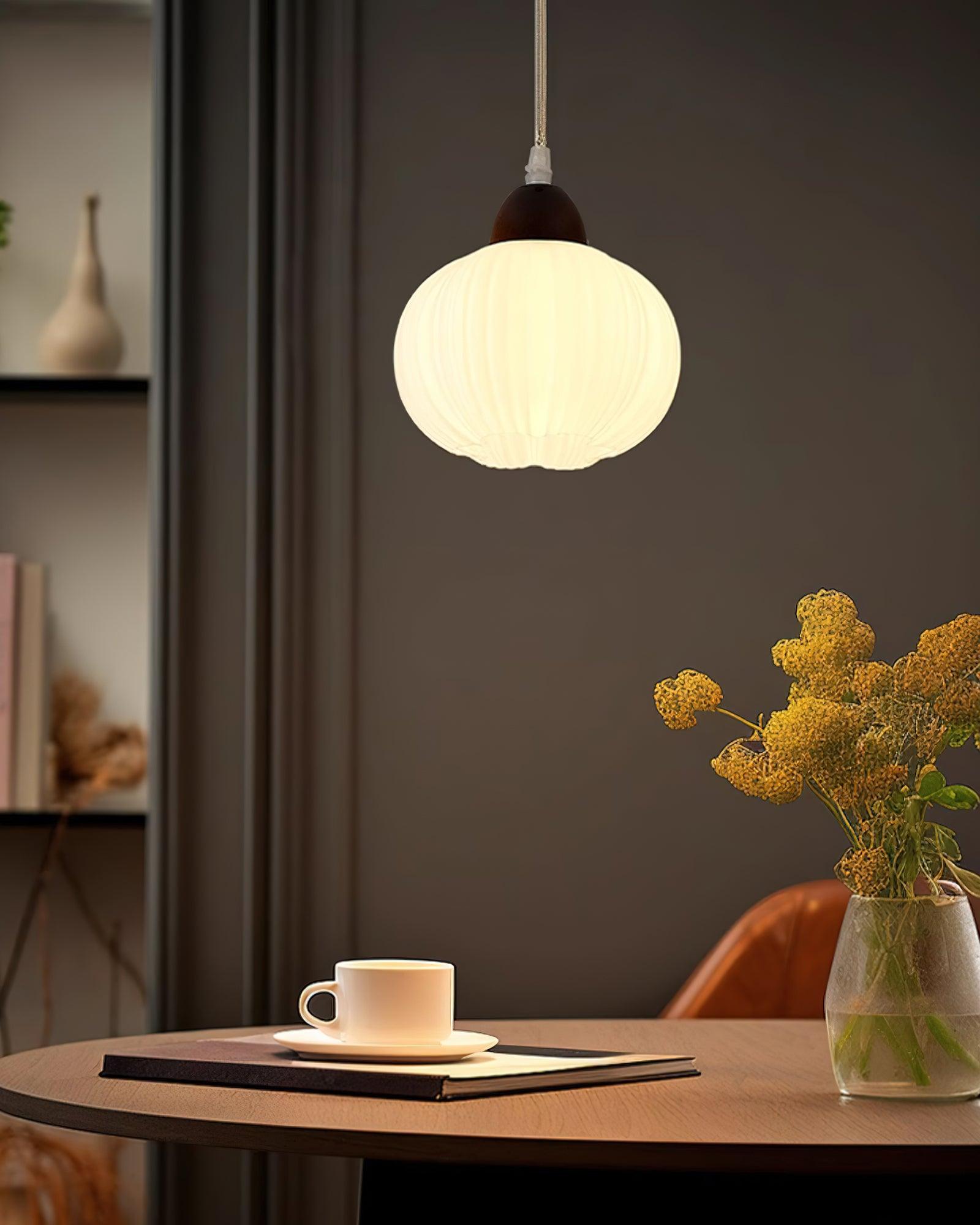 Pumpkin Modern Wood Pendant Lamp-Neutral Decor