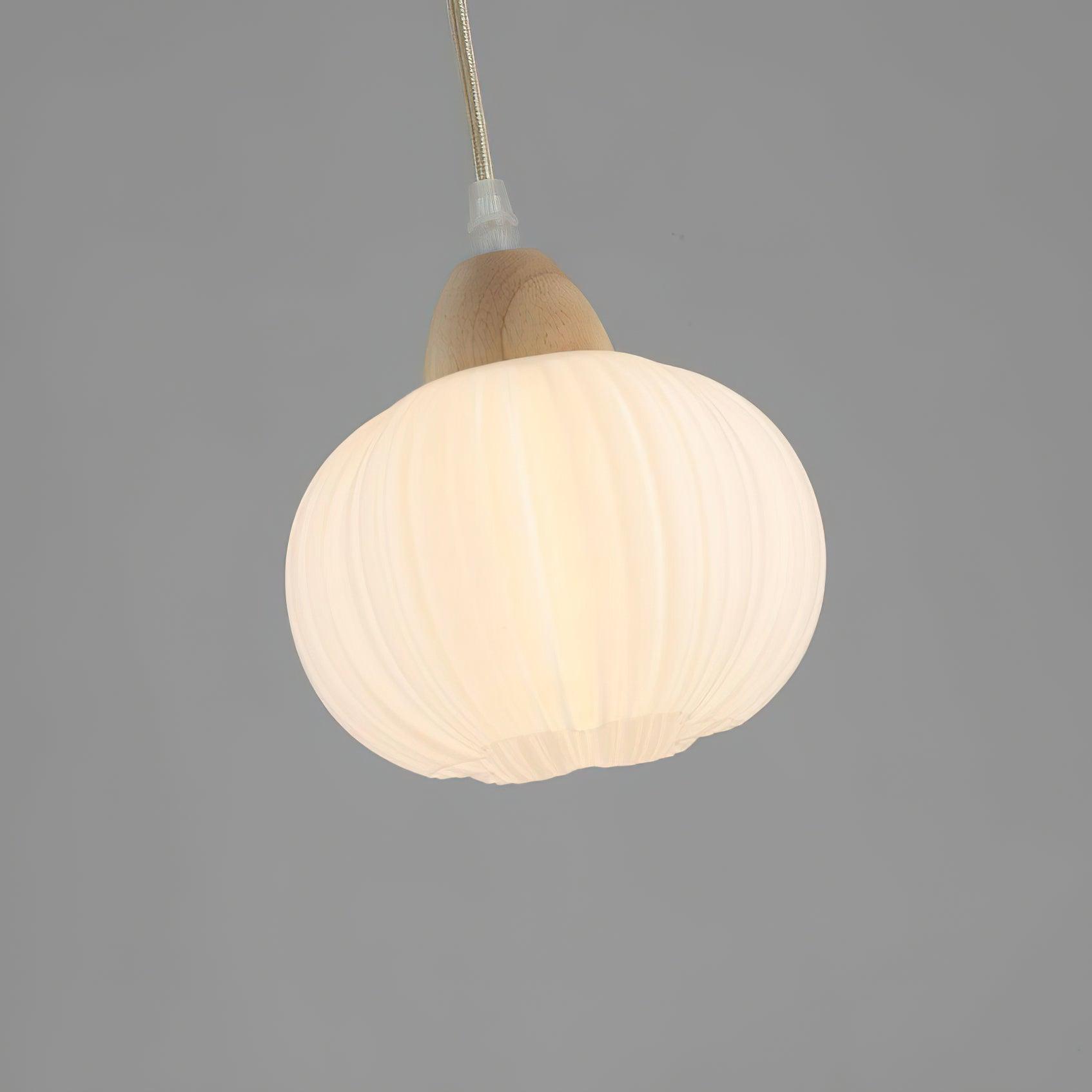 Pumpkin Modern Wood Pendant Lamp-Neutral Decor