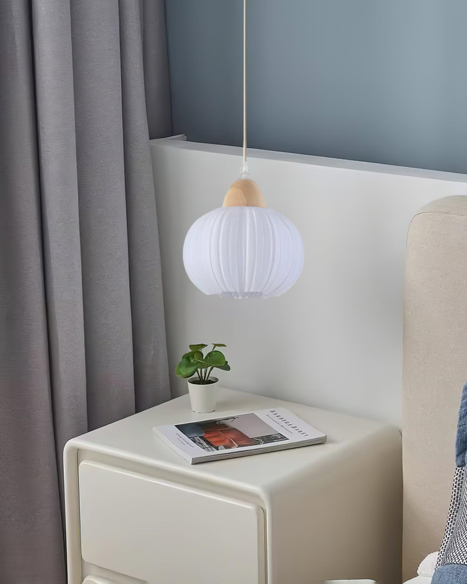 Pumpkin Modern Wood Pendant Lamp-Neutral Decor
