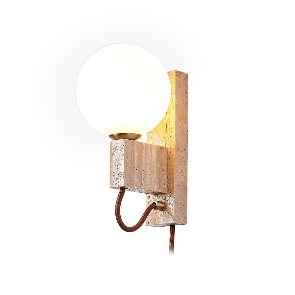 Talt Globe-Travertine Wall Light-Neutral Decor