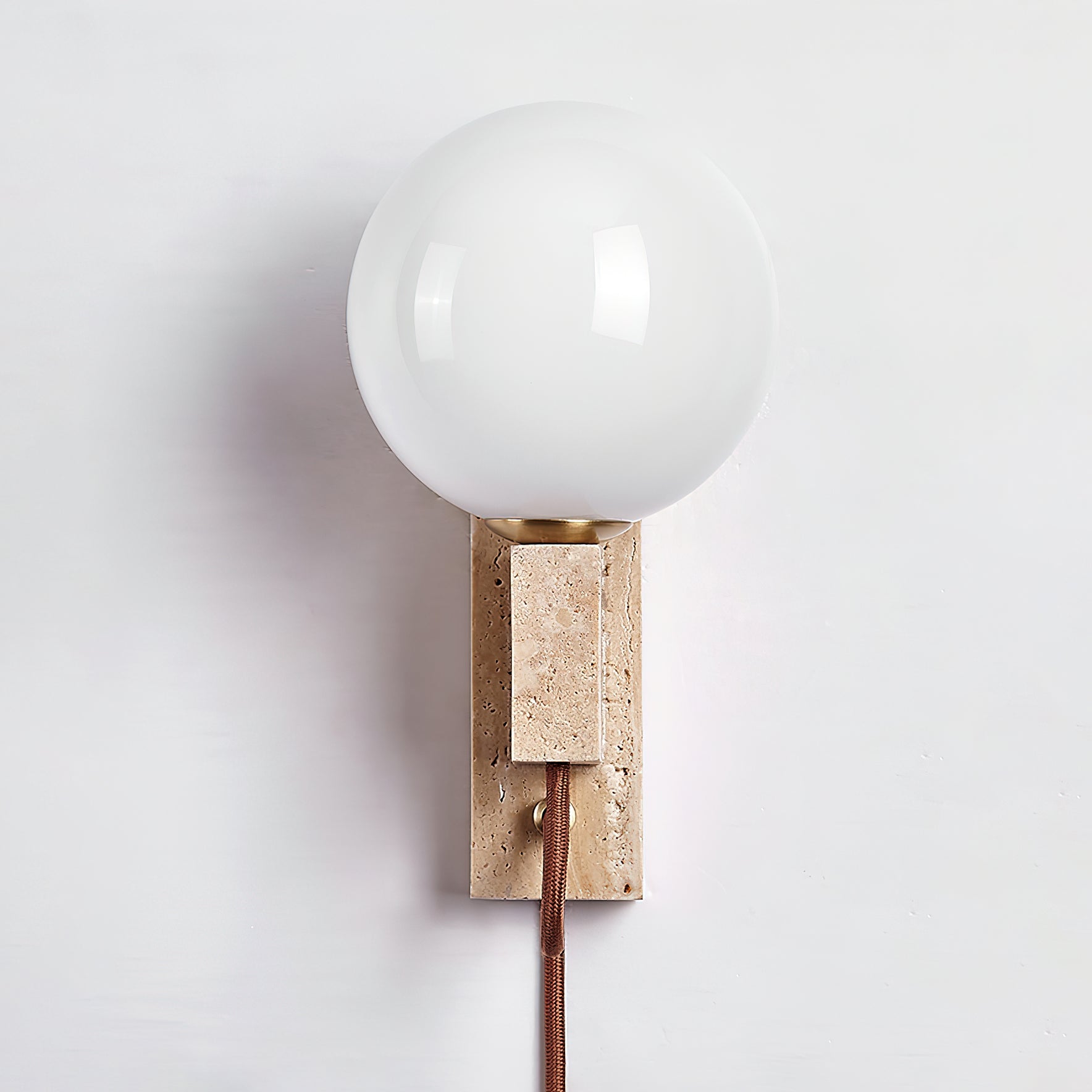 Talt Globe-Travertine Wall Light-Neutral Decor
