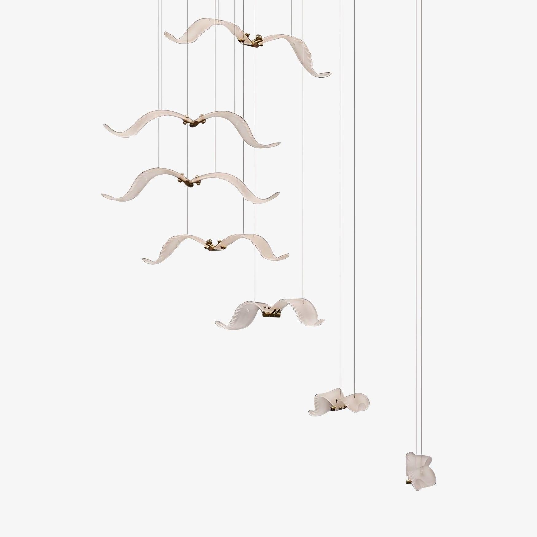 Faelis Luxury Large Seagull Glass Chandelier-Neutral Decor
