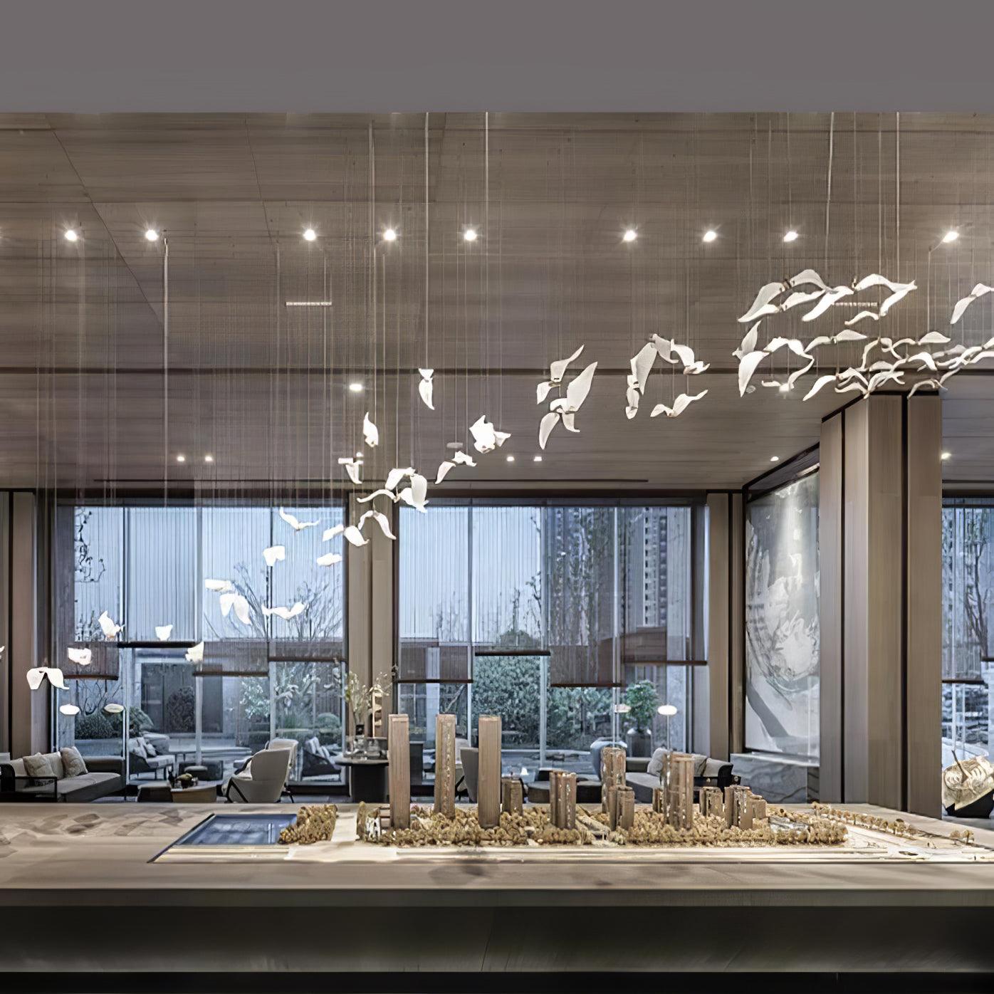 Faelis Luxury Large Seagull Glass Chandelier-Neutral Decor