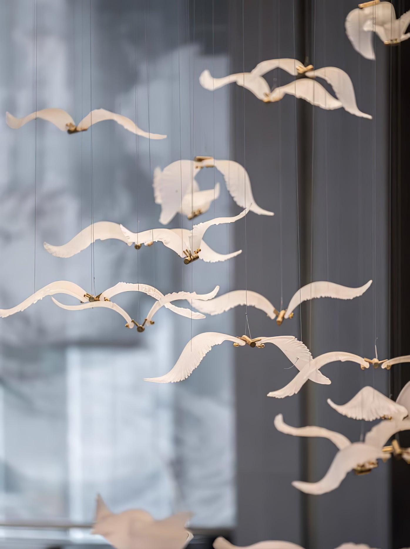 Faelis Luxury Large Seagull Glass Chandelier-Neutral Decor