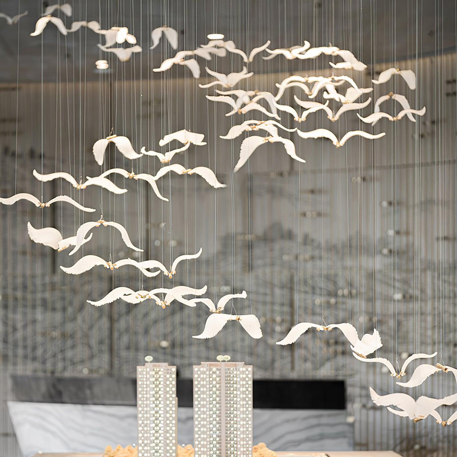 Faelis Luxury Large Seagull Glass Chandelier-Neutral Decor