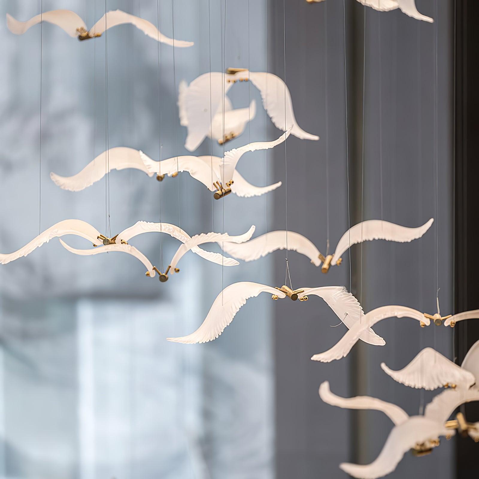 Faelis Luxury Large Seagull Glass Chandelier-Neutral Decor