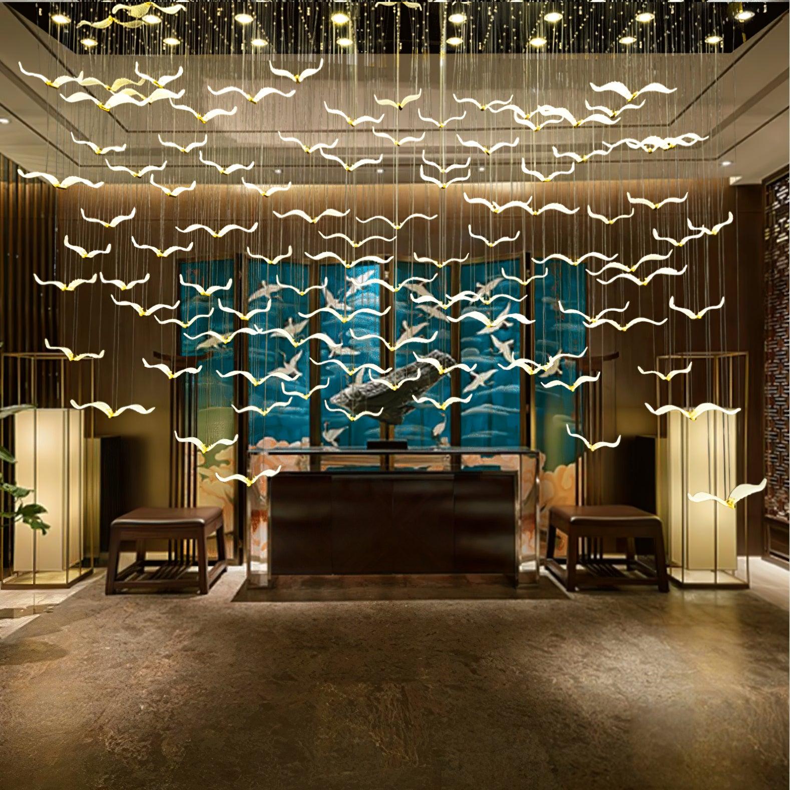 Faelis Luxury Large Seagull Glass Chandelier-Neutral Decor