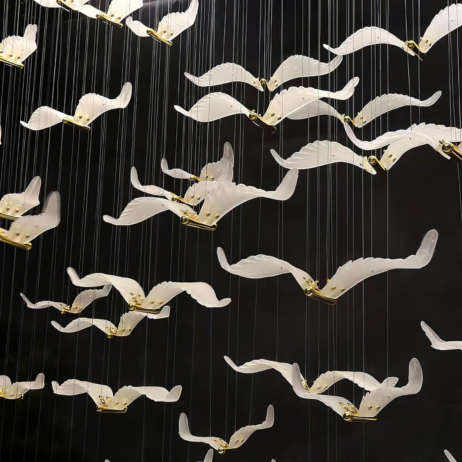 Faelis Luxury Large Seagull Glass Chandelier-Neutral Decor