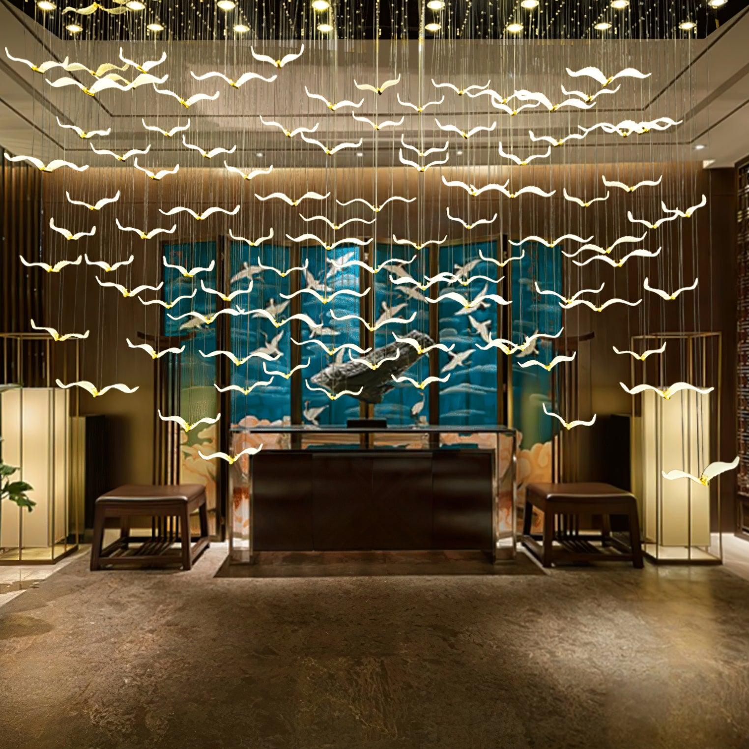 Faelis Luxury Large Seagull Glass Chandelier-Neutral Decor
