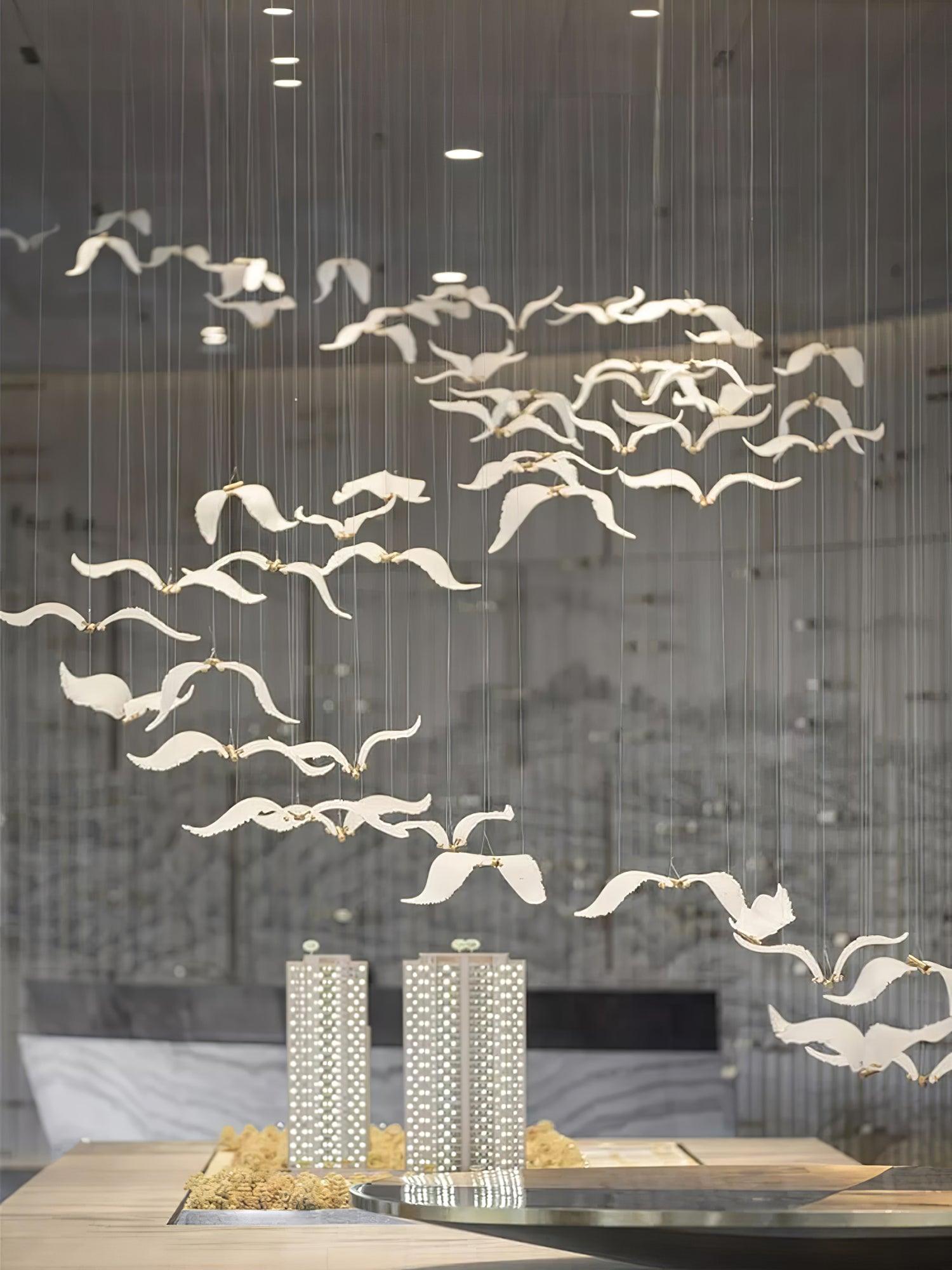 Faelis Luxury Large Seagull Glass Chandelier-Neutral Decor