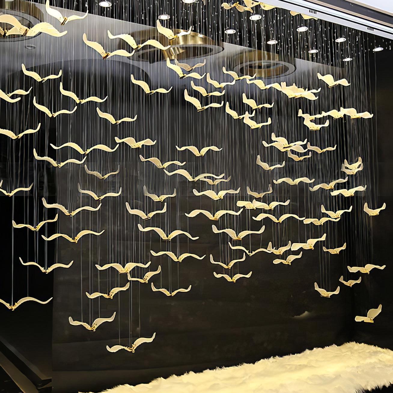 Faelis Luxury Large Seagull Glass Chandelier-Neutral Decor