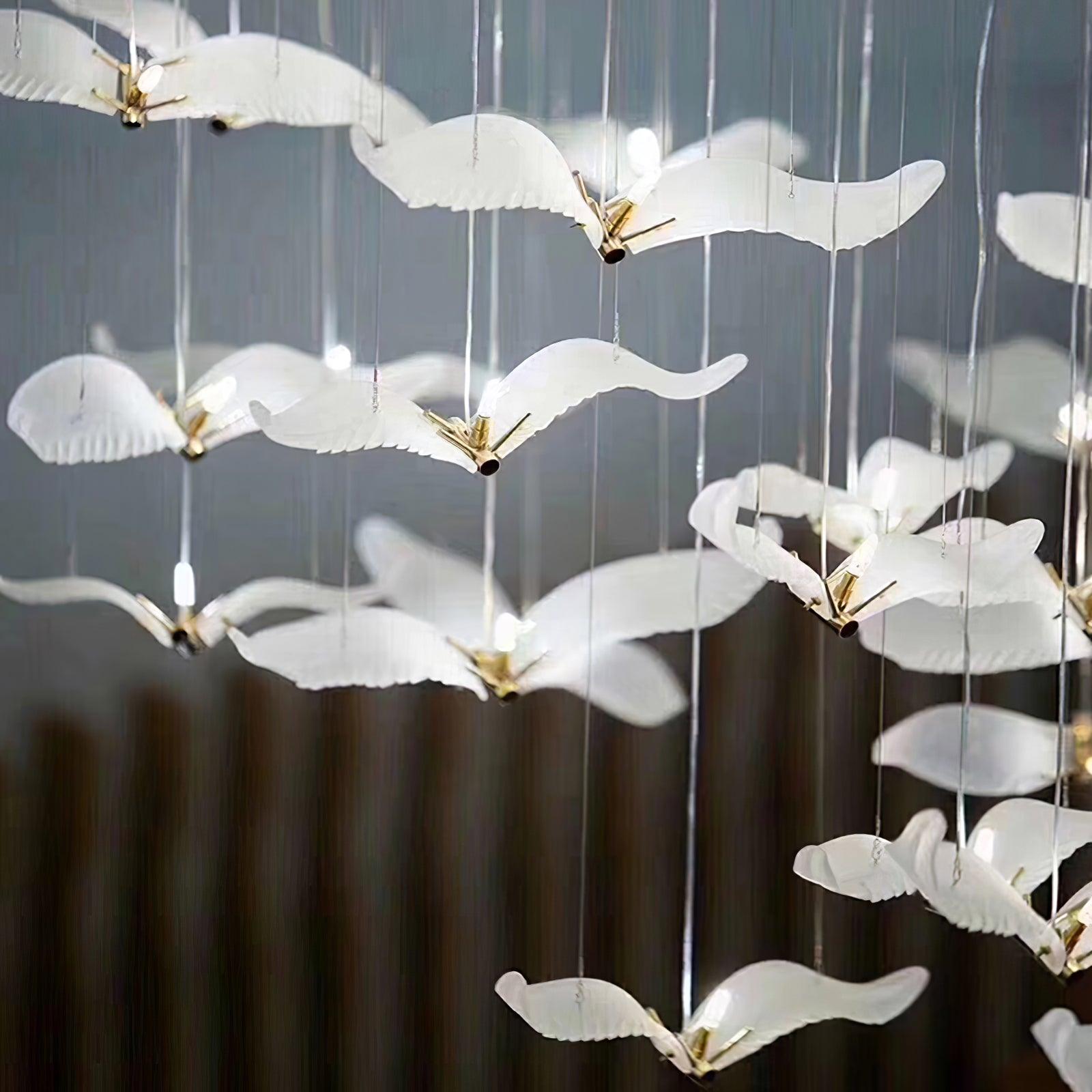 Faelis Luxury Large Seagull Glass Chandelier-Neutral Decor