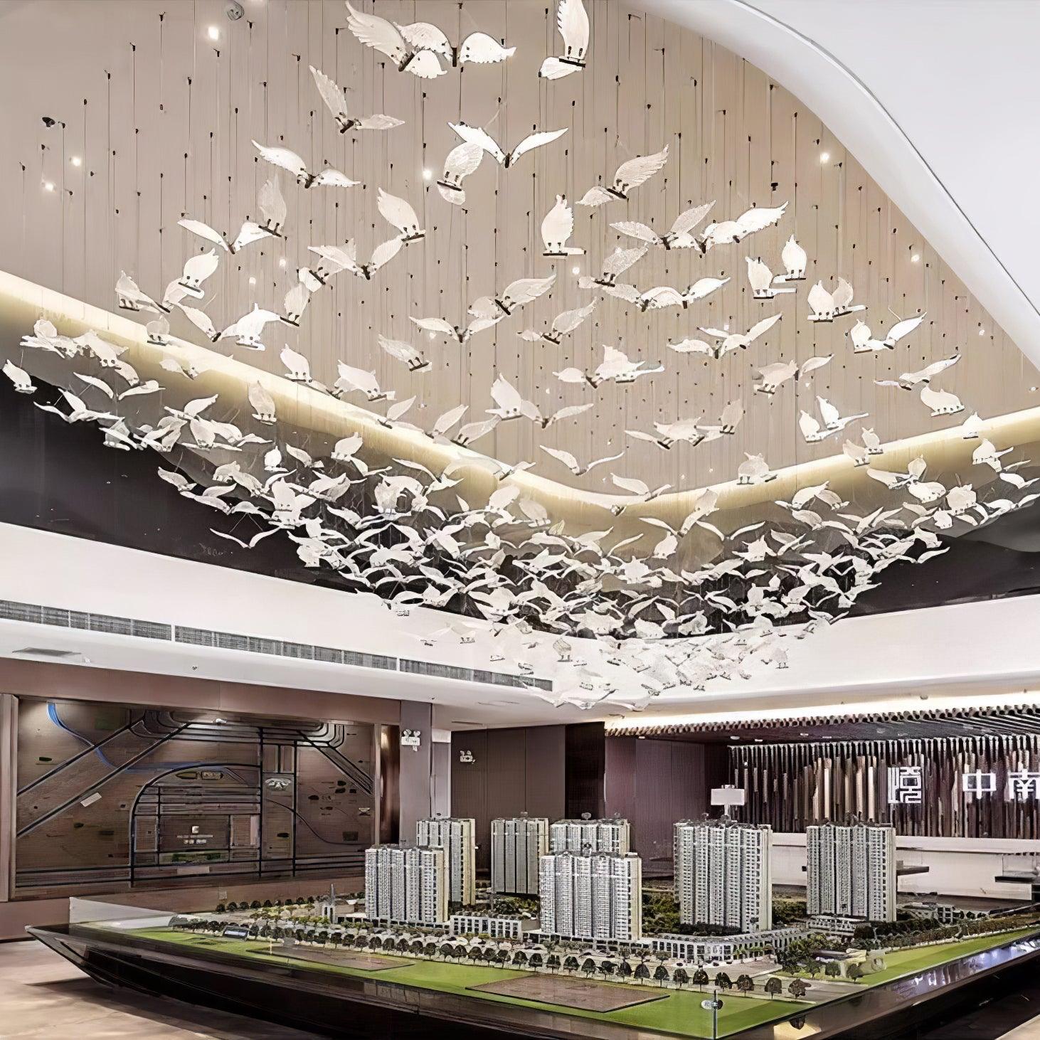 Faelis Luxury Large Seagull Glass Chandelier-Neutral Decor