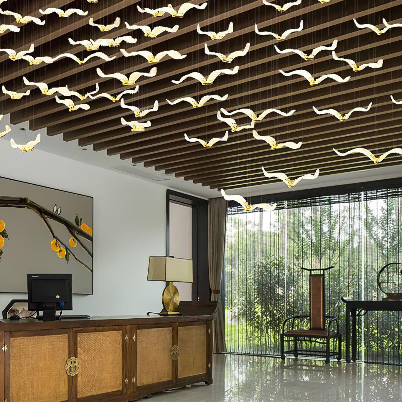 Faelis Luxury Large Seagull Glass Chandelier-Neutral Decor