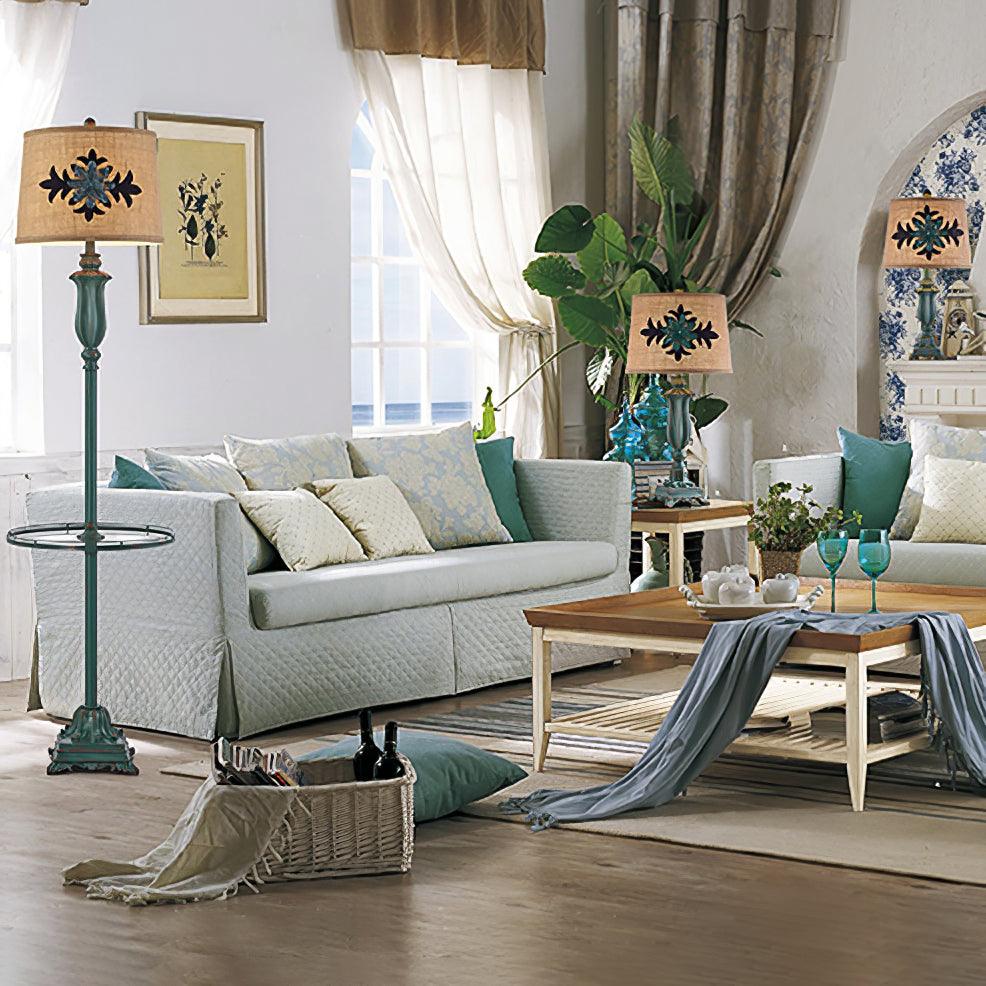 Lominex Vintage Resin Floor Lamp-Neutral Decor