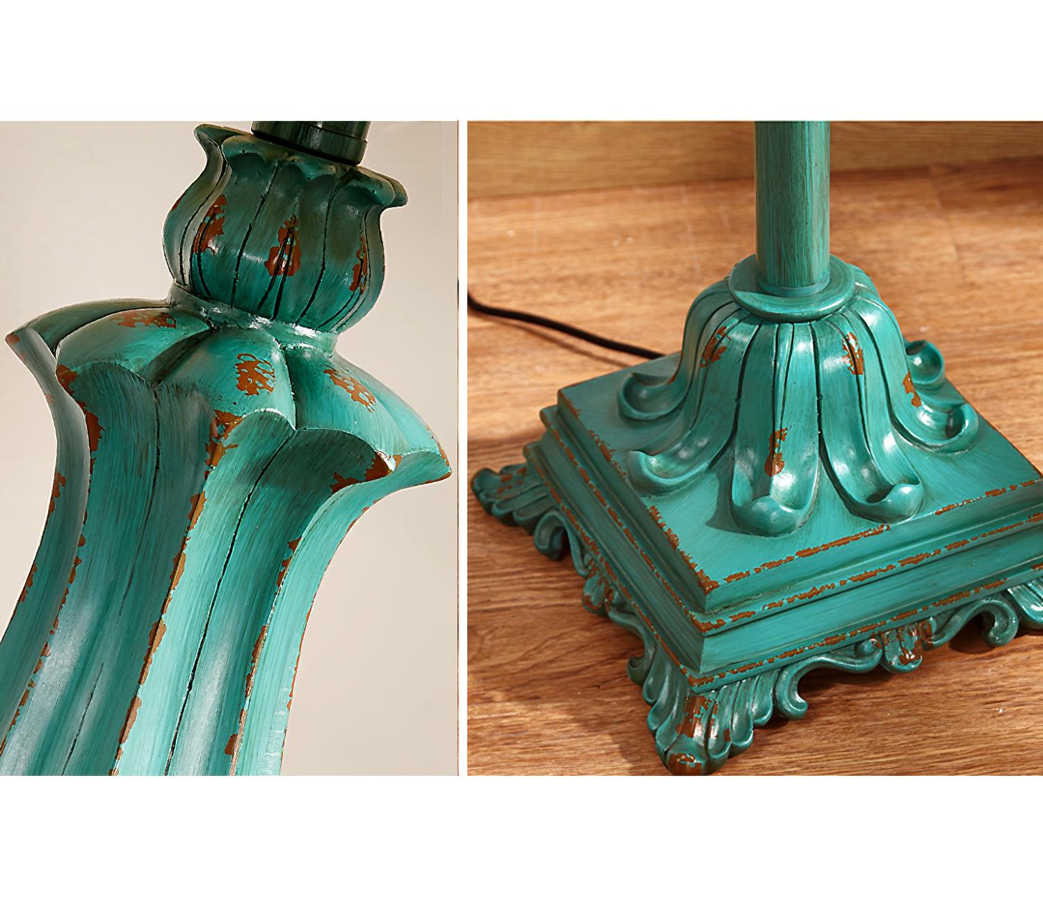 Lominex Vintage Resin Floor Lamp-Neutral Decor