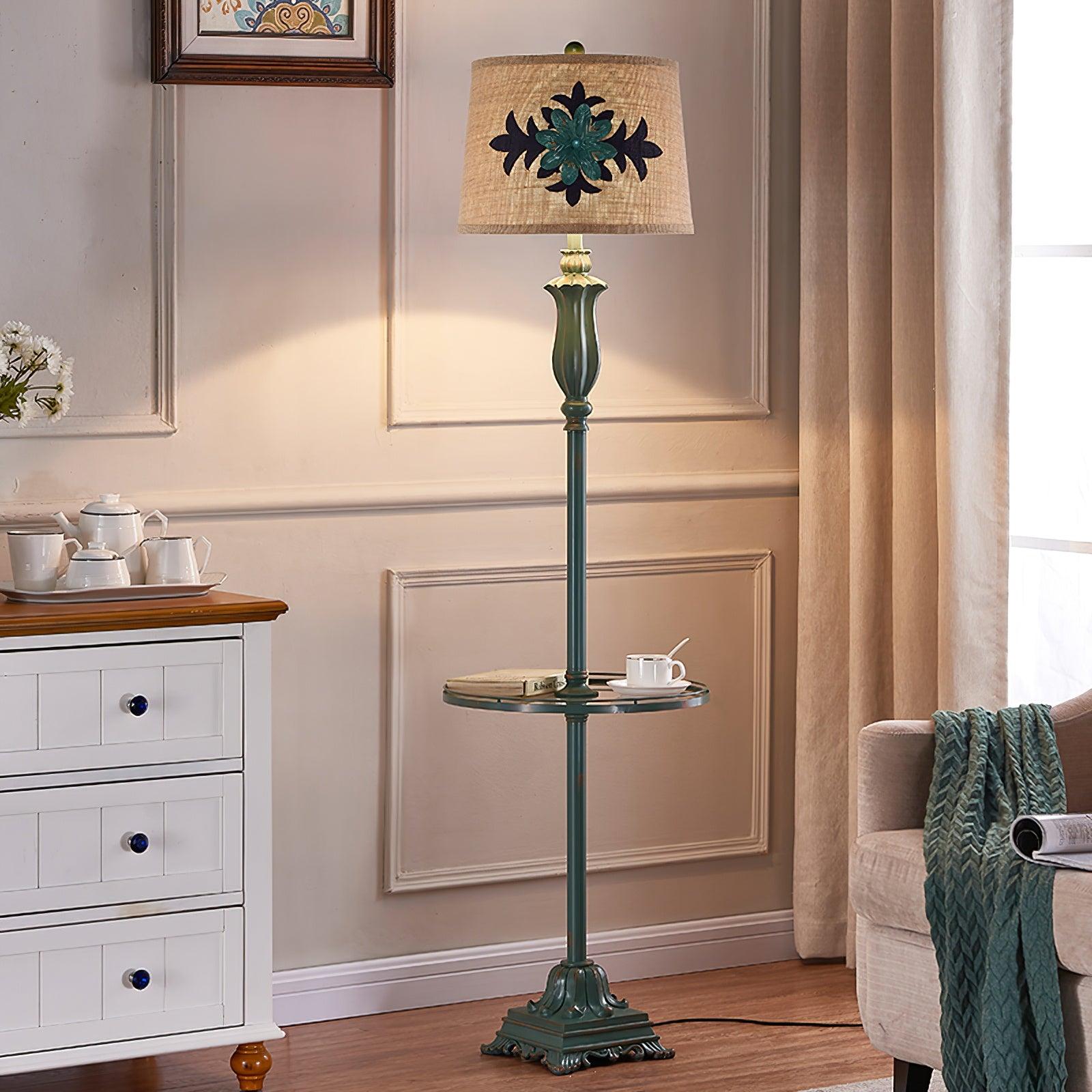 Lominex Vintage Resin Floor Lamp-Neutral Decor