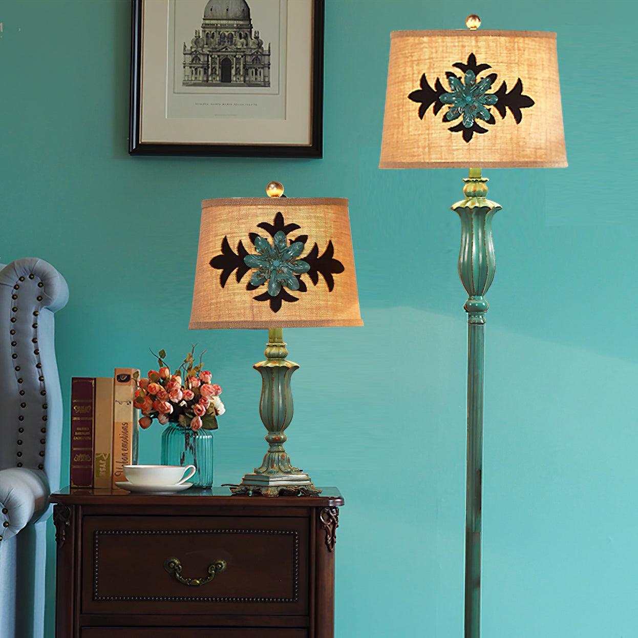 Xild Resin Fabric Table Lamp-Neutral Decor
