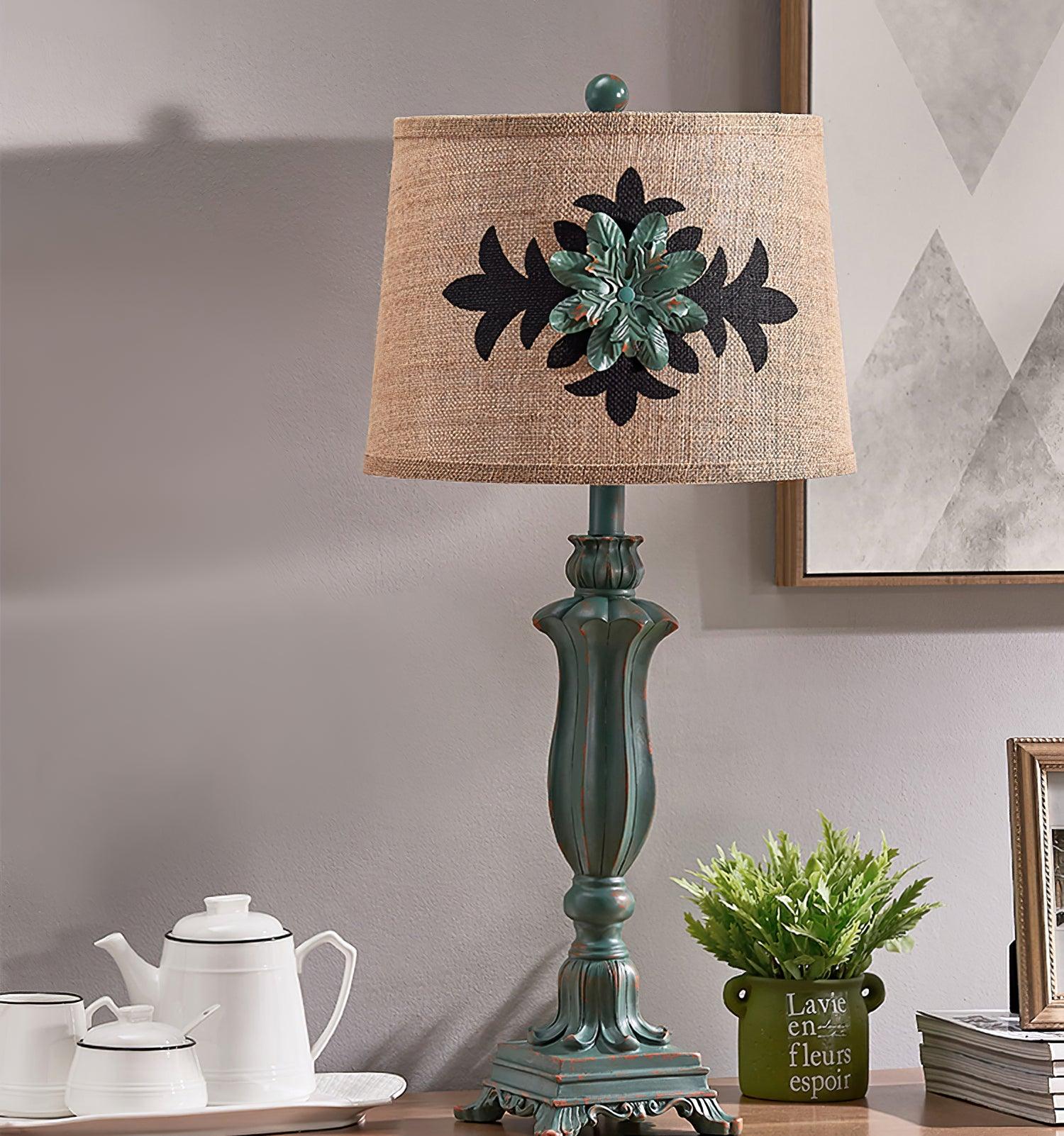 Xild Resin Fabric Table Lamp-Neutral Decor