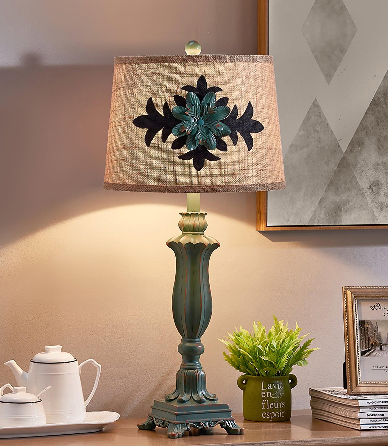 Xild Resin Fabric Table Lamp-Neutral Decor
