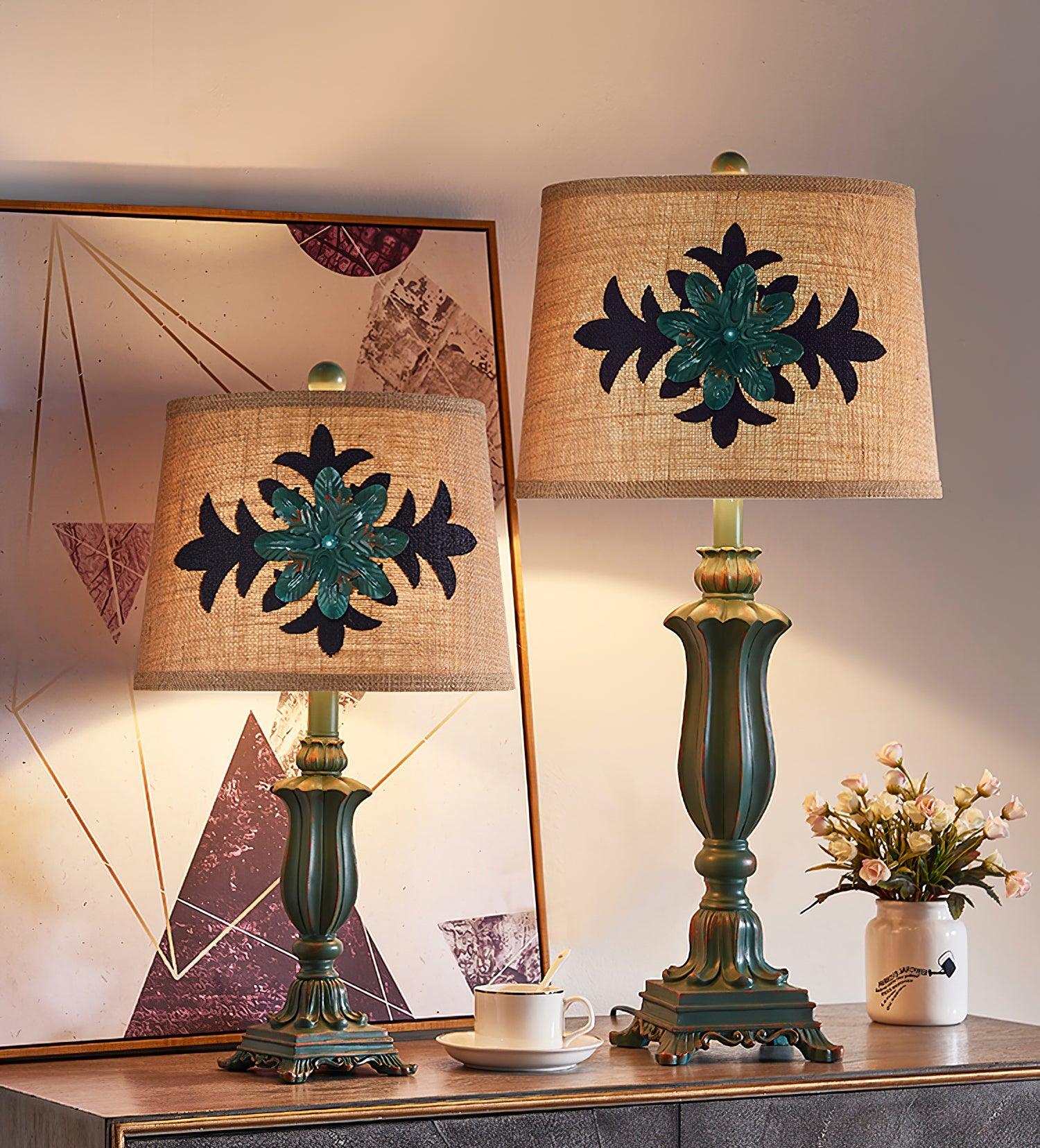 Xild Resin Fabric Table Lamp-Neutral Decor