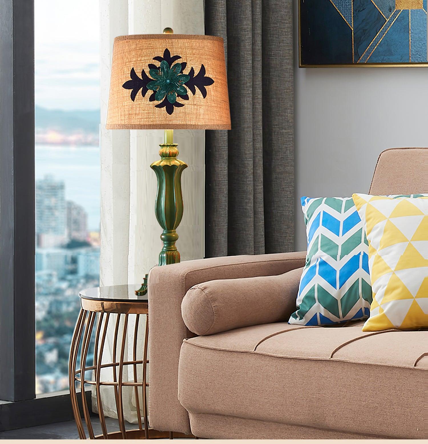 Xild Resin Fabric Table Lamp-Neutral Decor