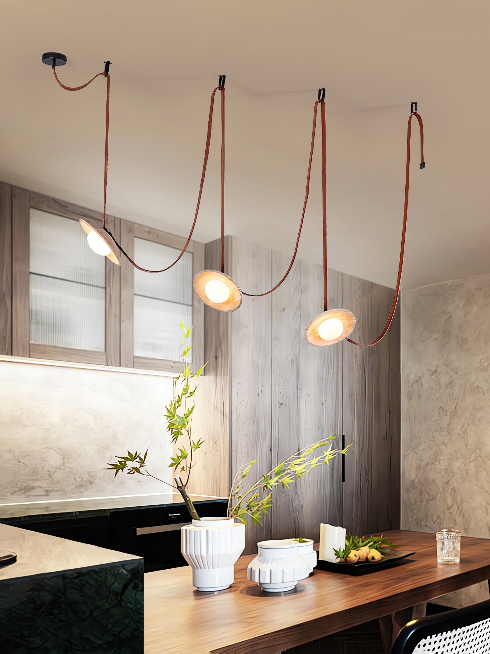 Ulsoryra Organic Travertine Pendant Light Cluster-Neutral Decor